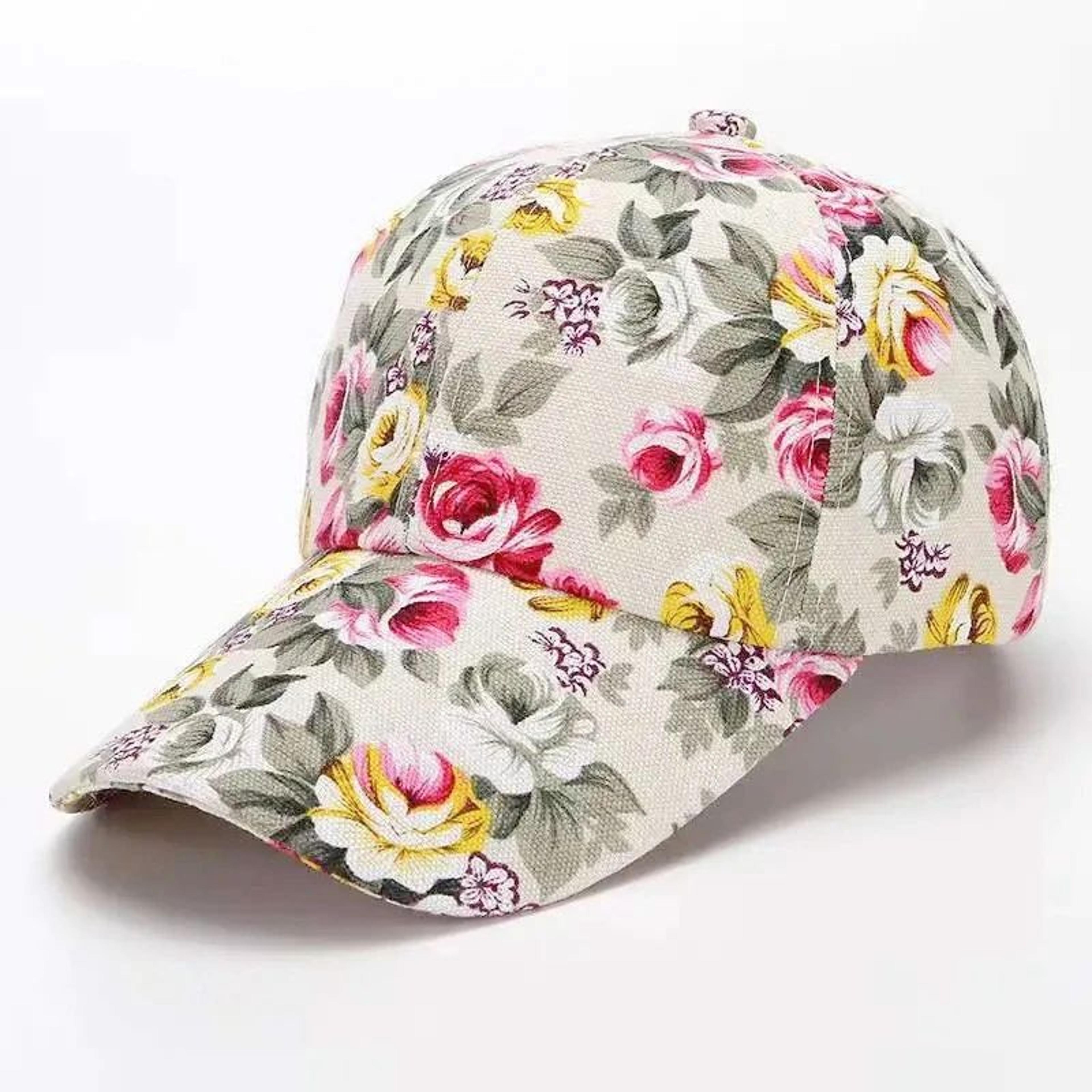 Womens Floral Print Trucker Hat  Adjustable Summer Streetwear Baseball Cap 6