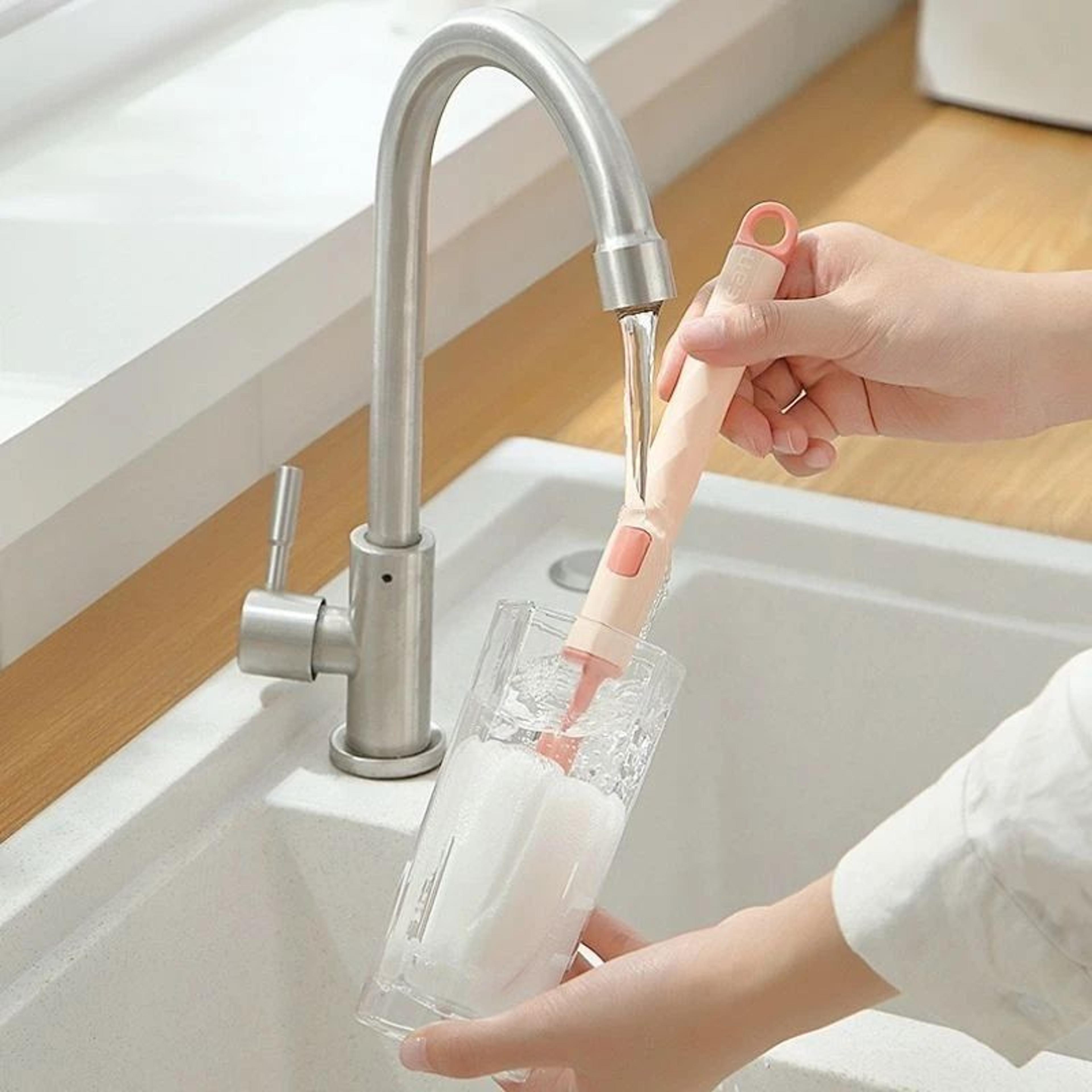 360° rotating baby bottle brush set with pacifier & nipple cleaner