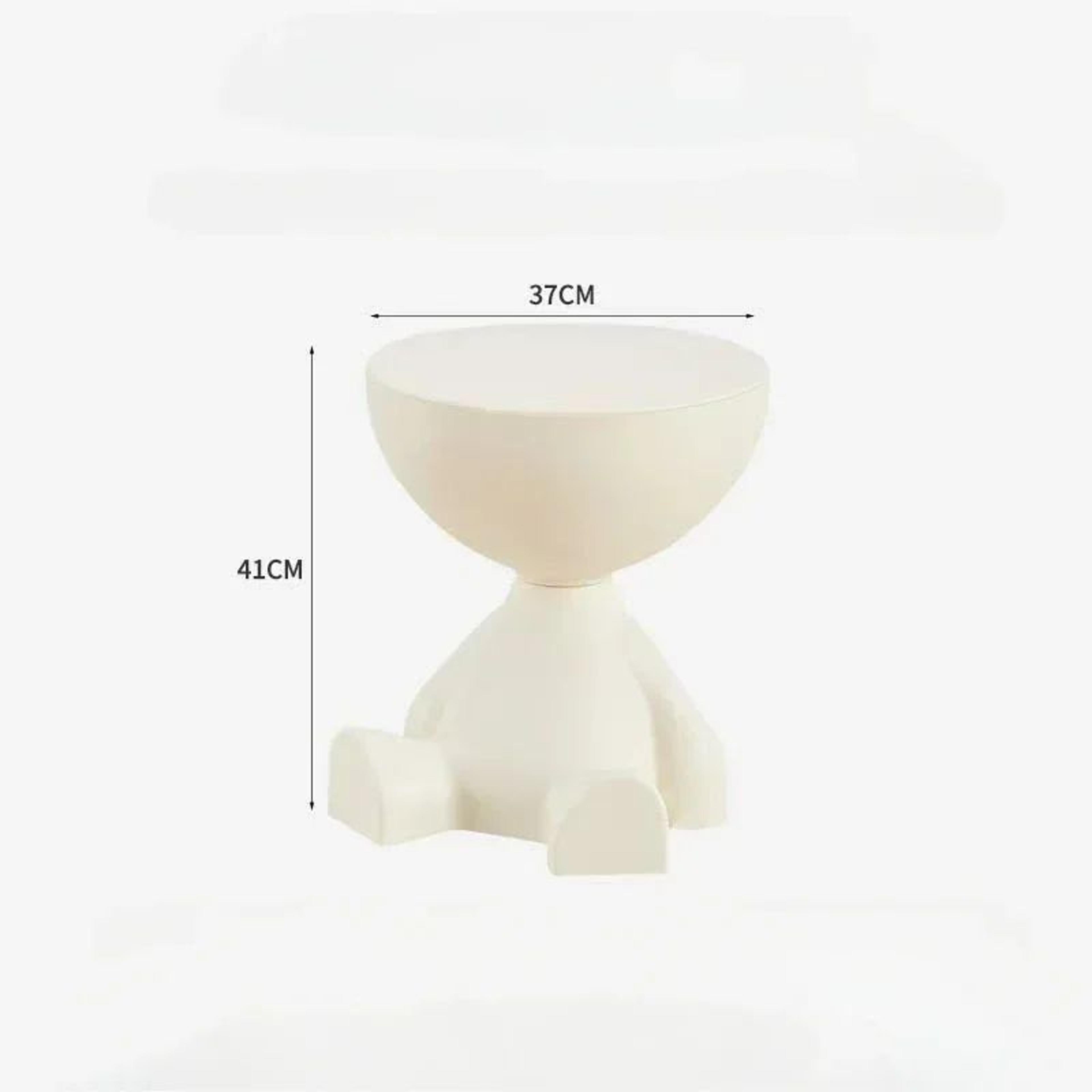 Modern Cream Round Side Table  Minimalist Sofa  Bedside Accent Coffee Table 8