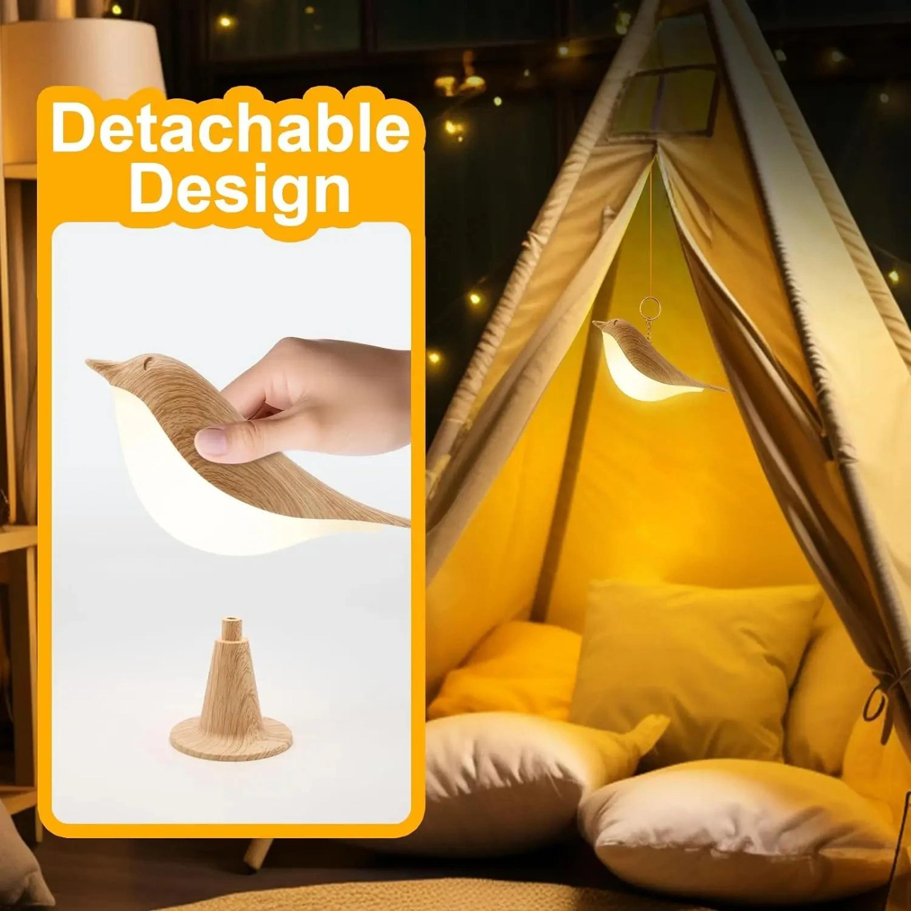 Touch Sensor Bird Night Light  Cordless Kids Bedside Lamp With 3 Color Temperature Modes 1