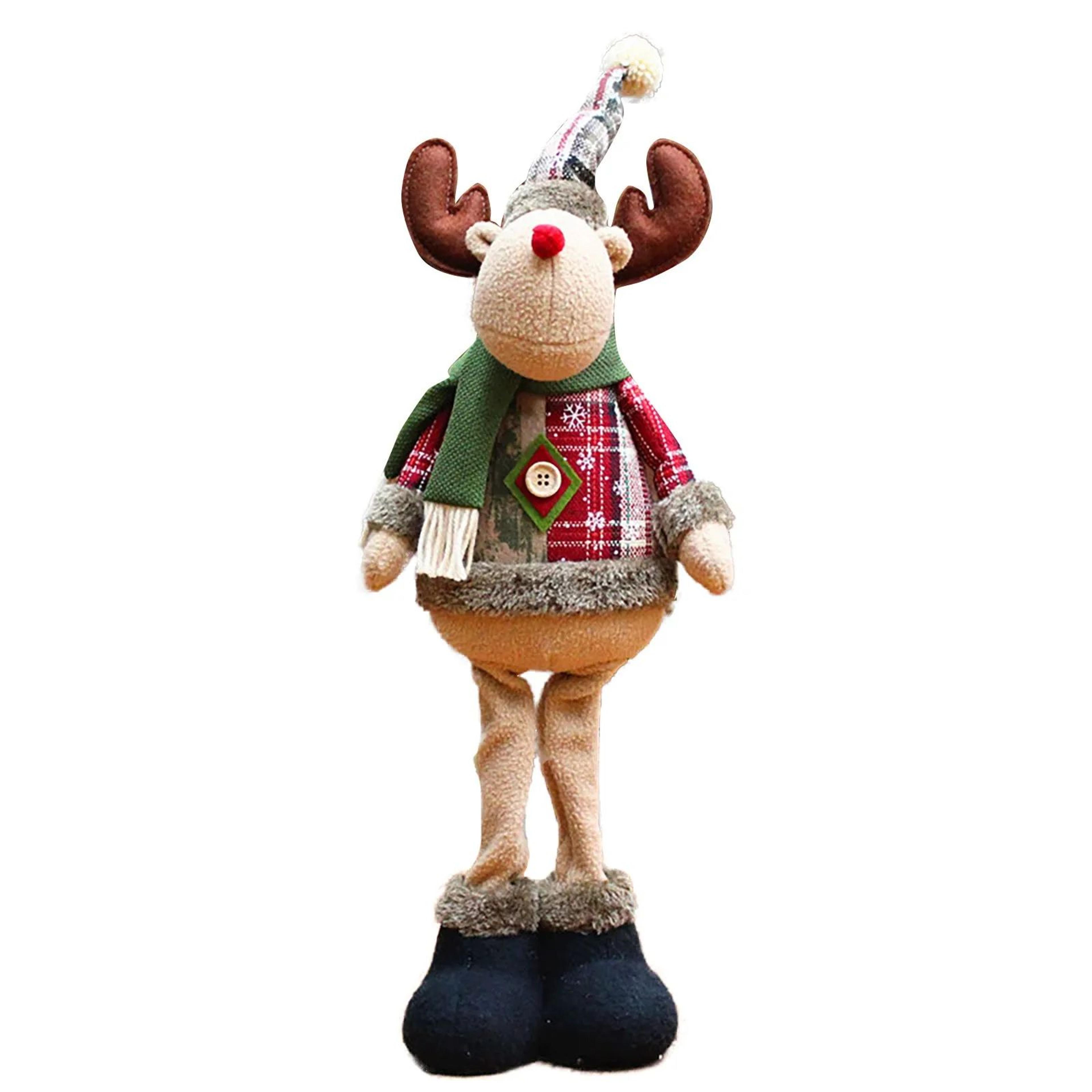 3pcs Christmas Standing Doll Set  Santa Claus Snowman  Reindeer Plush Holiday Decorations 8