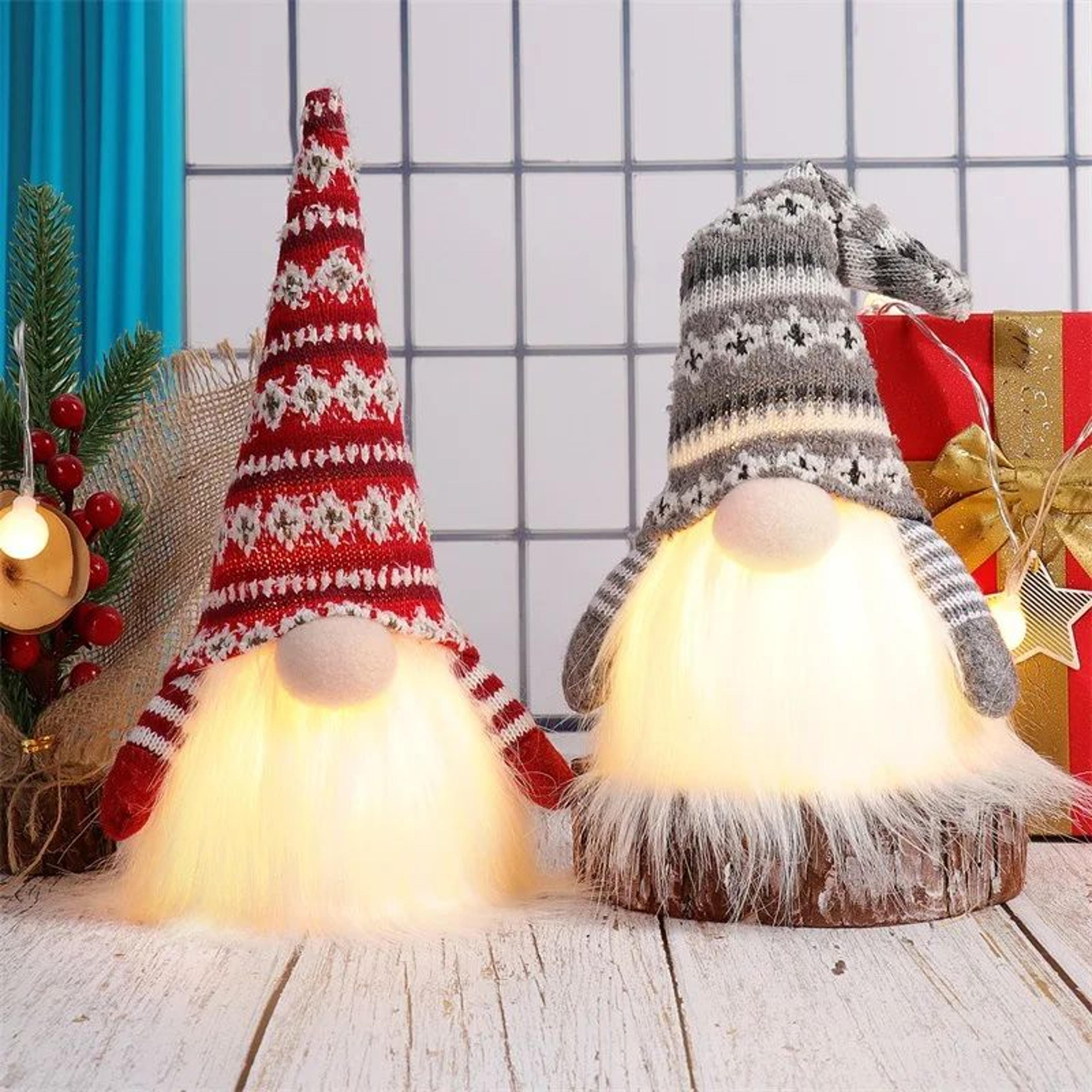 LED Faceless Christmas Gnome Plush Doll  Lighted Elf Holiday Decoration Gift 1
