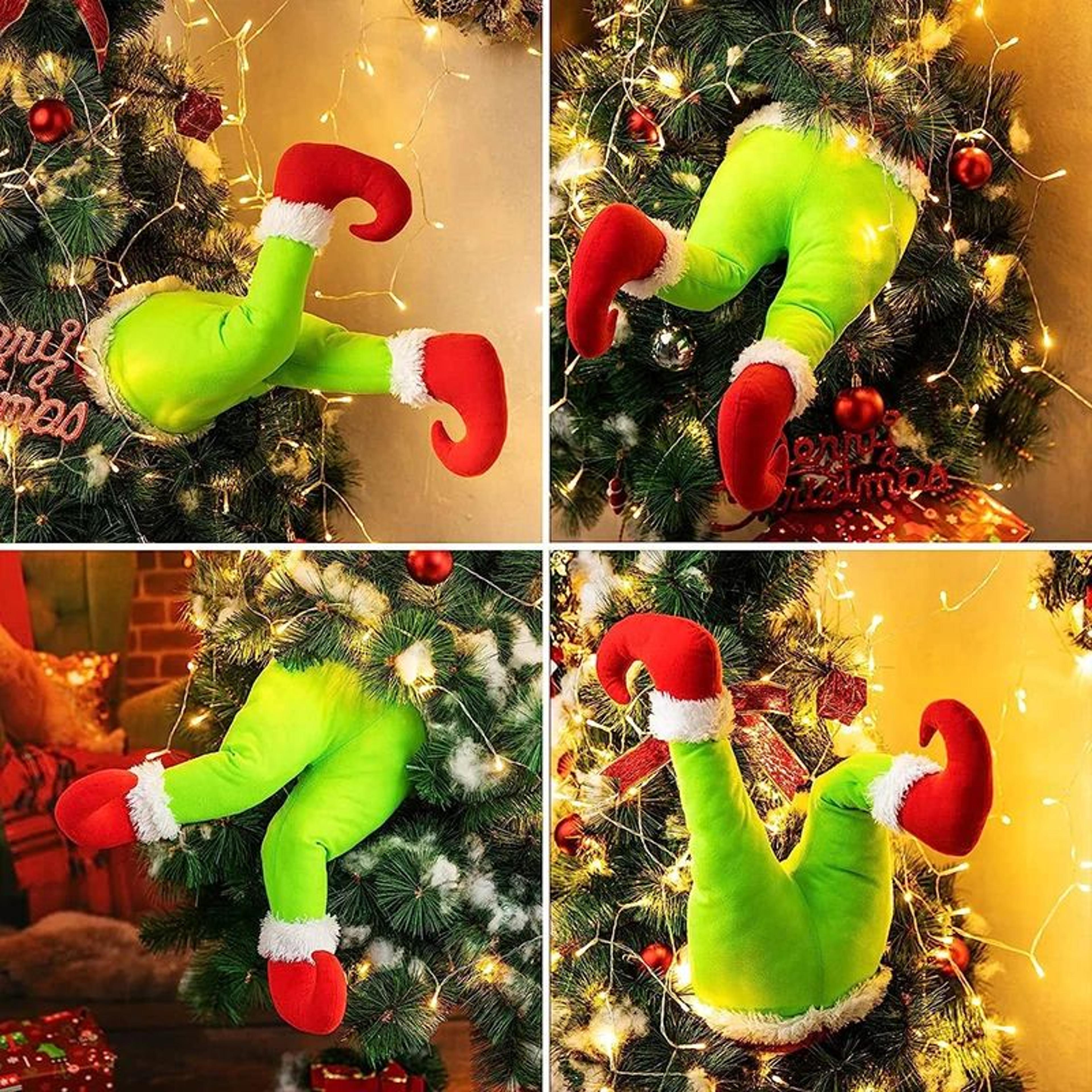 Santa Claus Legs Christmas Ornament  Red  Green Hanging Holiday Decoration 3
