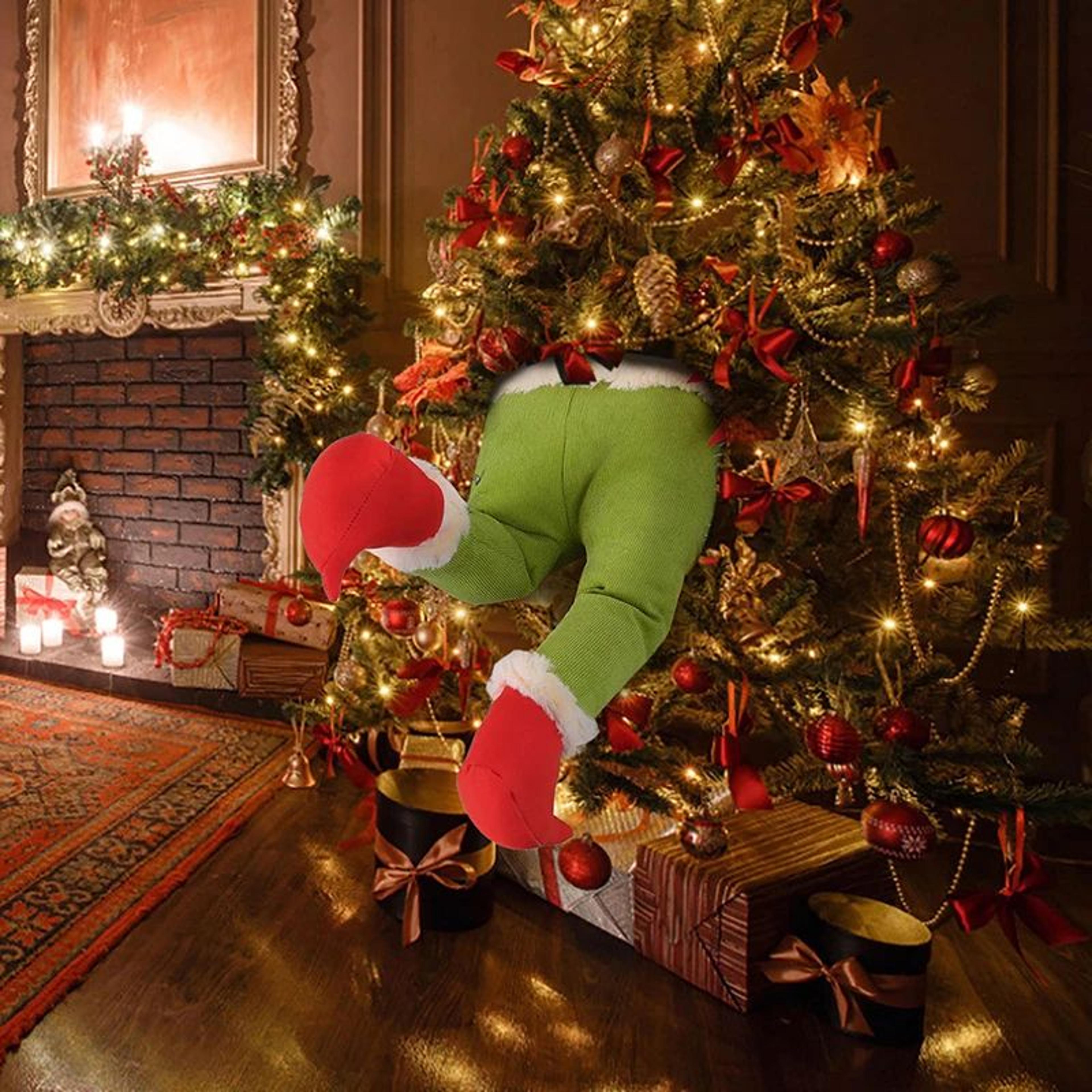 Santa Claus Legs Christmas Ornament  Red  Green Hanging Holiday Decoration 4