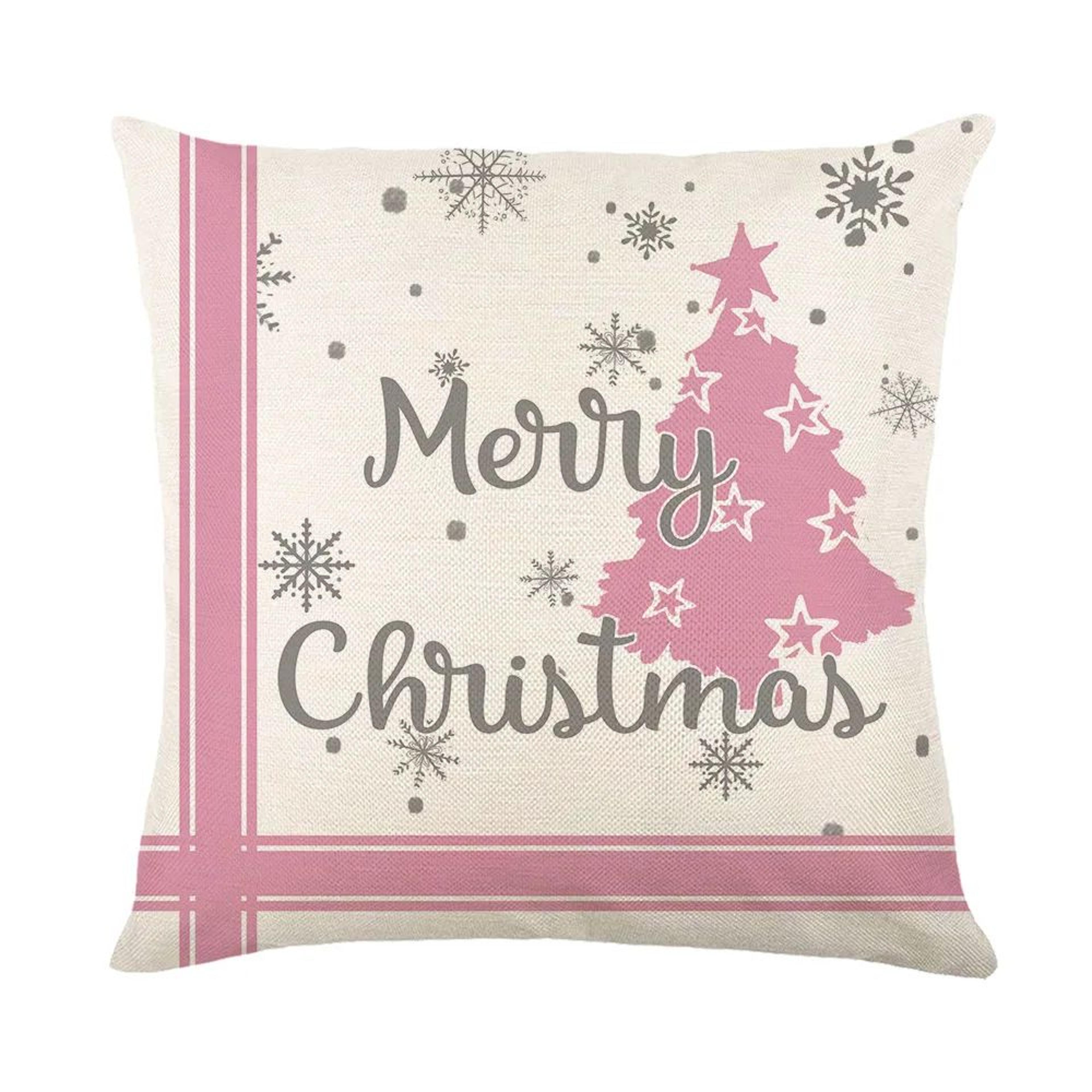 Christmas Snowman Throw Pillow Cover  Festive Linen Cushion Case For Sofa  Holiday Decor 2
