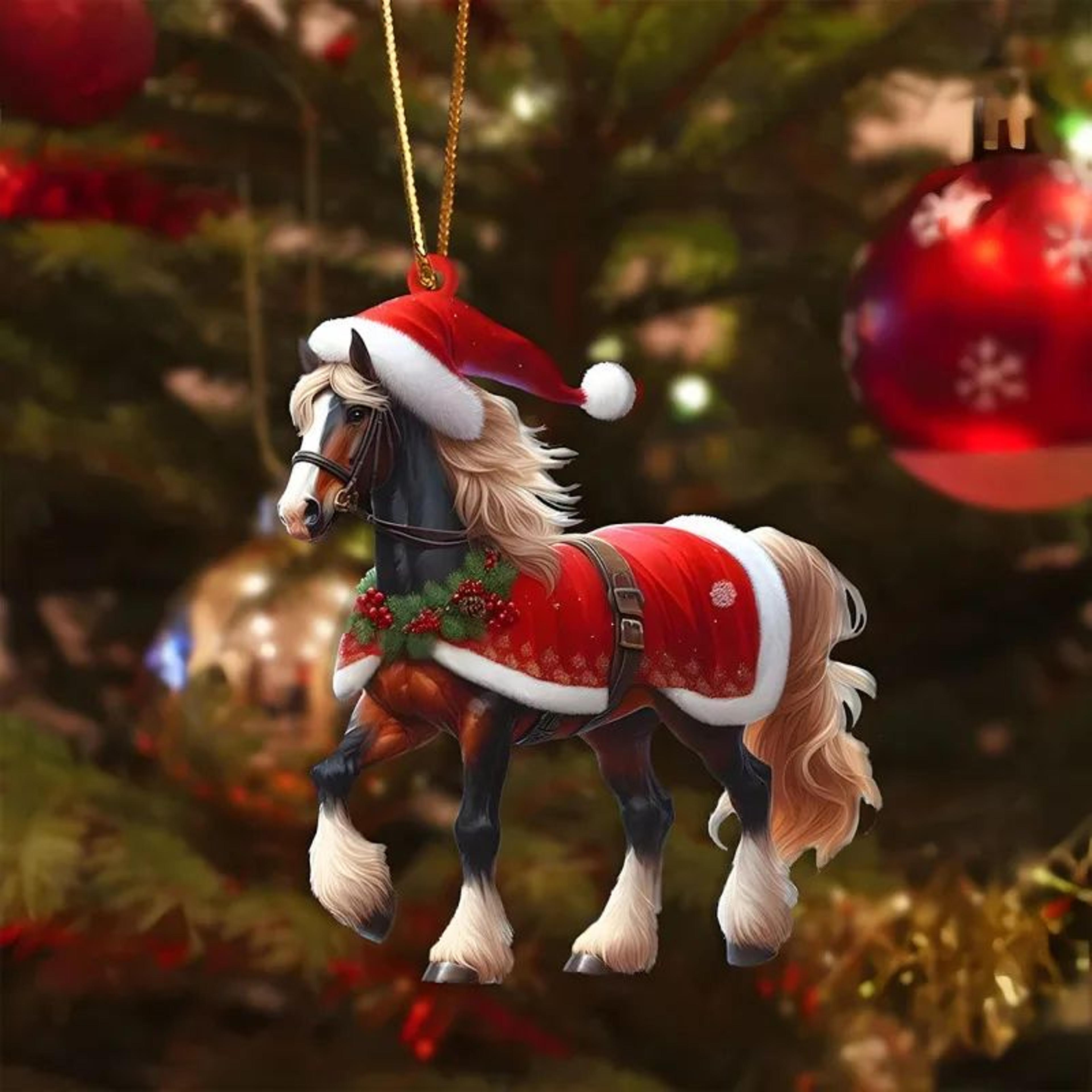 Cartoon Acrylic Christmas Tree Hanging Ornament  2D Flat Xmas Tree Pendant For Holiday Tree  Home D 4