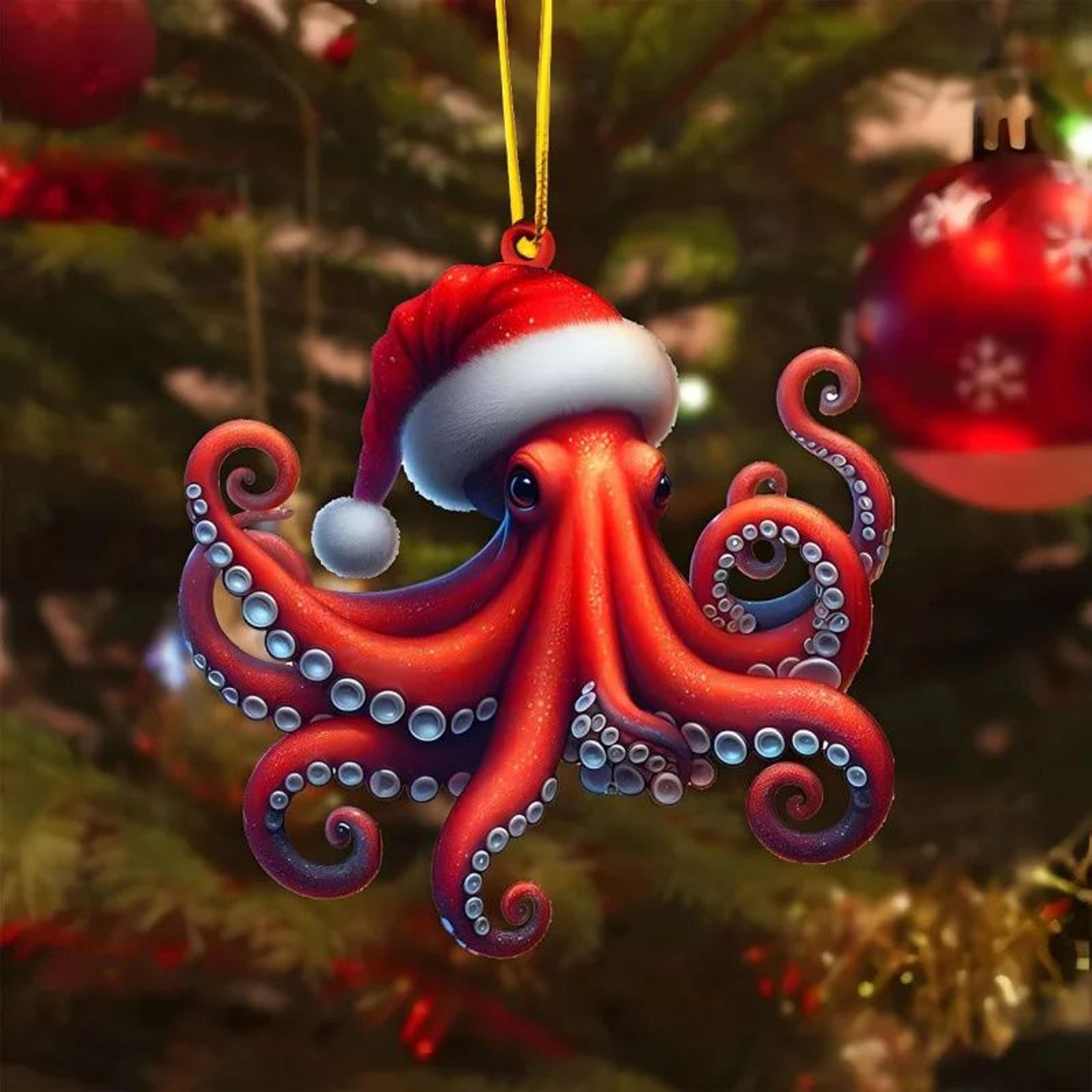 Cartoon Acrylic Christmas Tree Hanging Ornament  2D Flat Xmas Tree Pendant For Holiday Tree  Home D 12