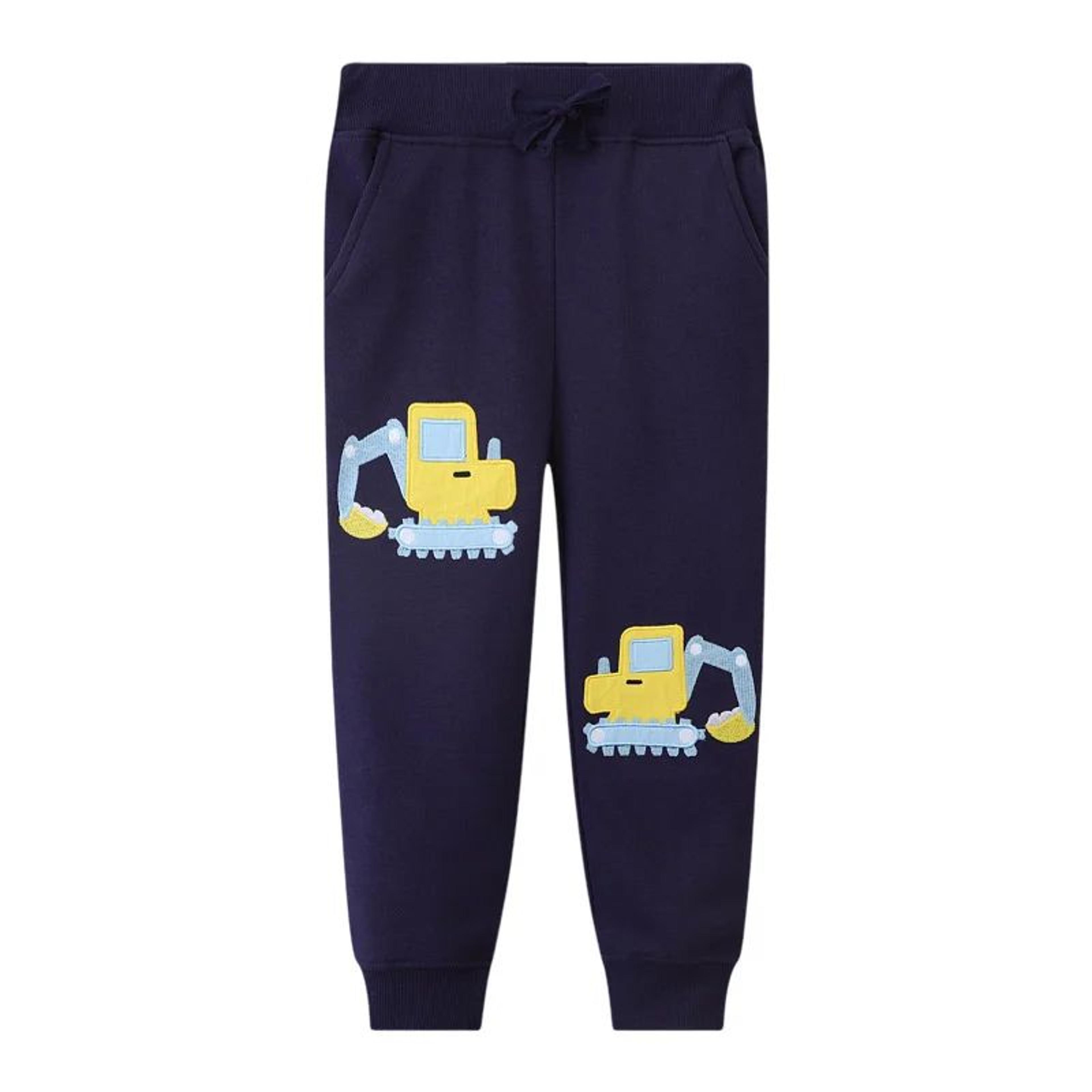 jumping meters kids dinosaur sweatpants – adjustable drawstring toddler & baby trousers for boys and girls (2–7t)