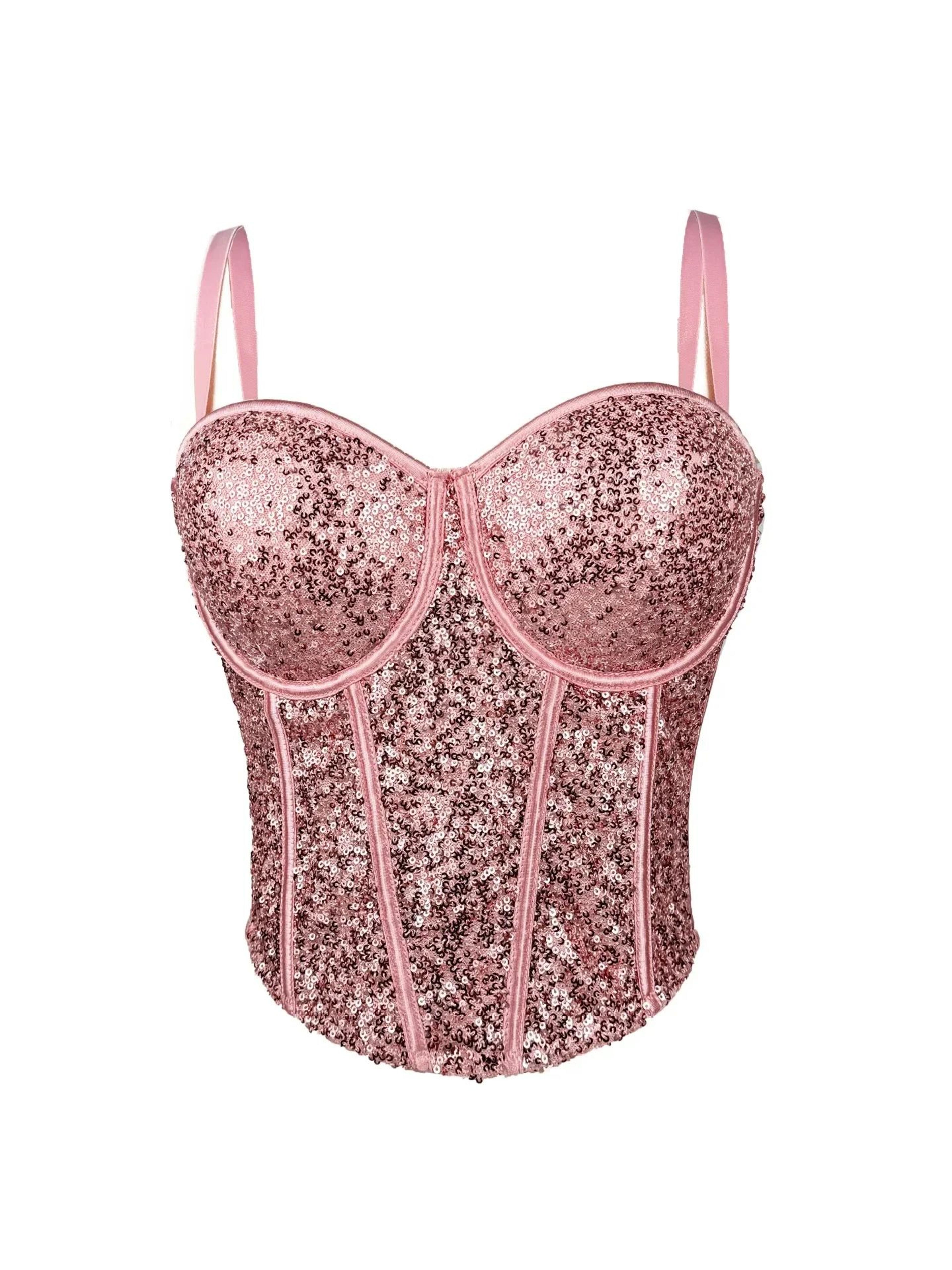 GlamSpark Sequin Camisole Tank Top  Y2K Sexy Club Party Corset Camis For Women 6