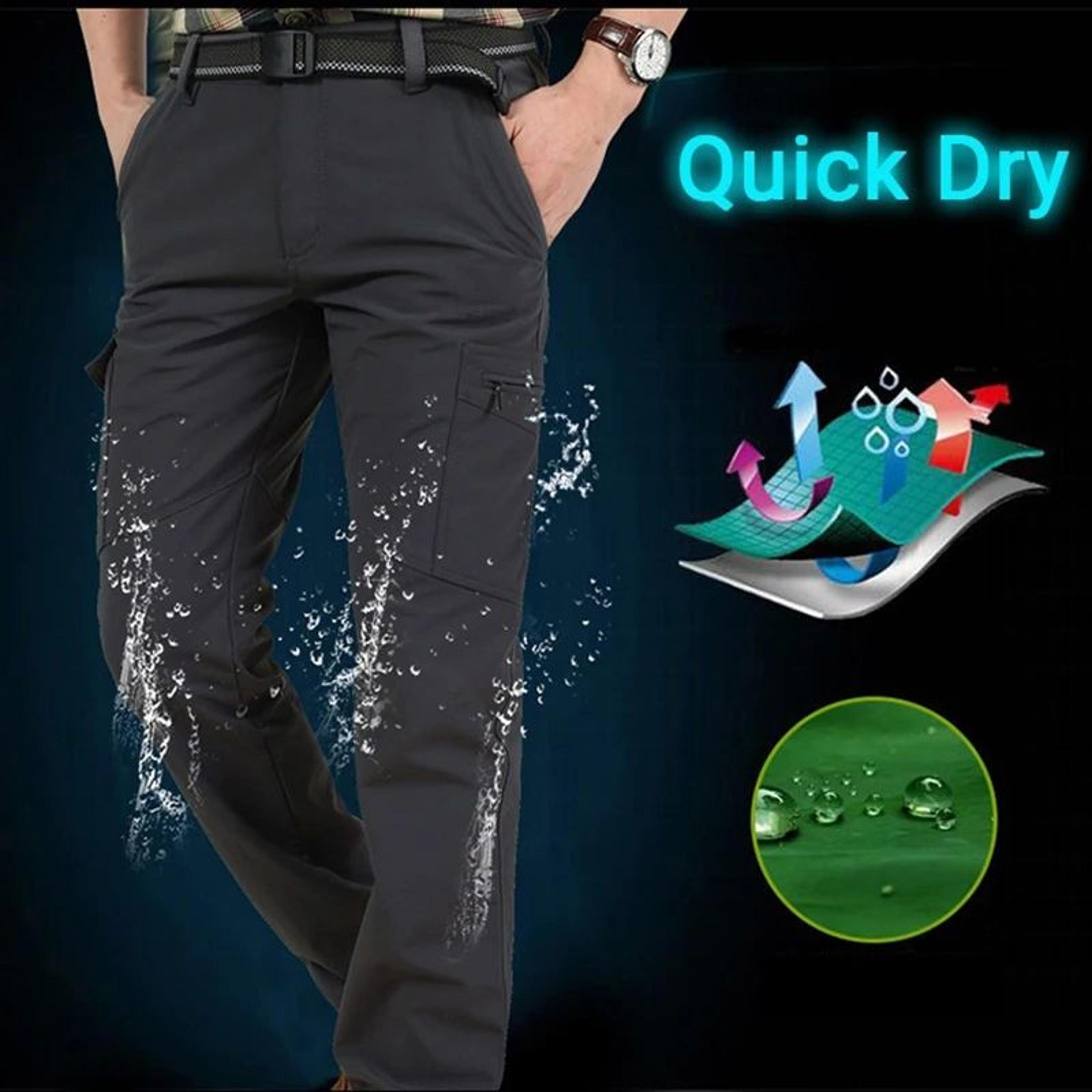 Mens Lightweight Waterproof Tactical Cargo Pants  MultiPocket Outdoor Hiking  Casual Summer Trouser 3