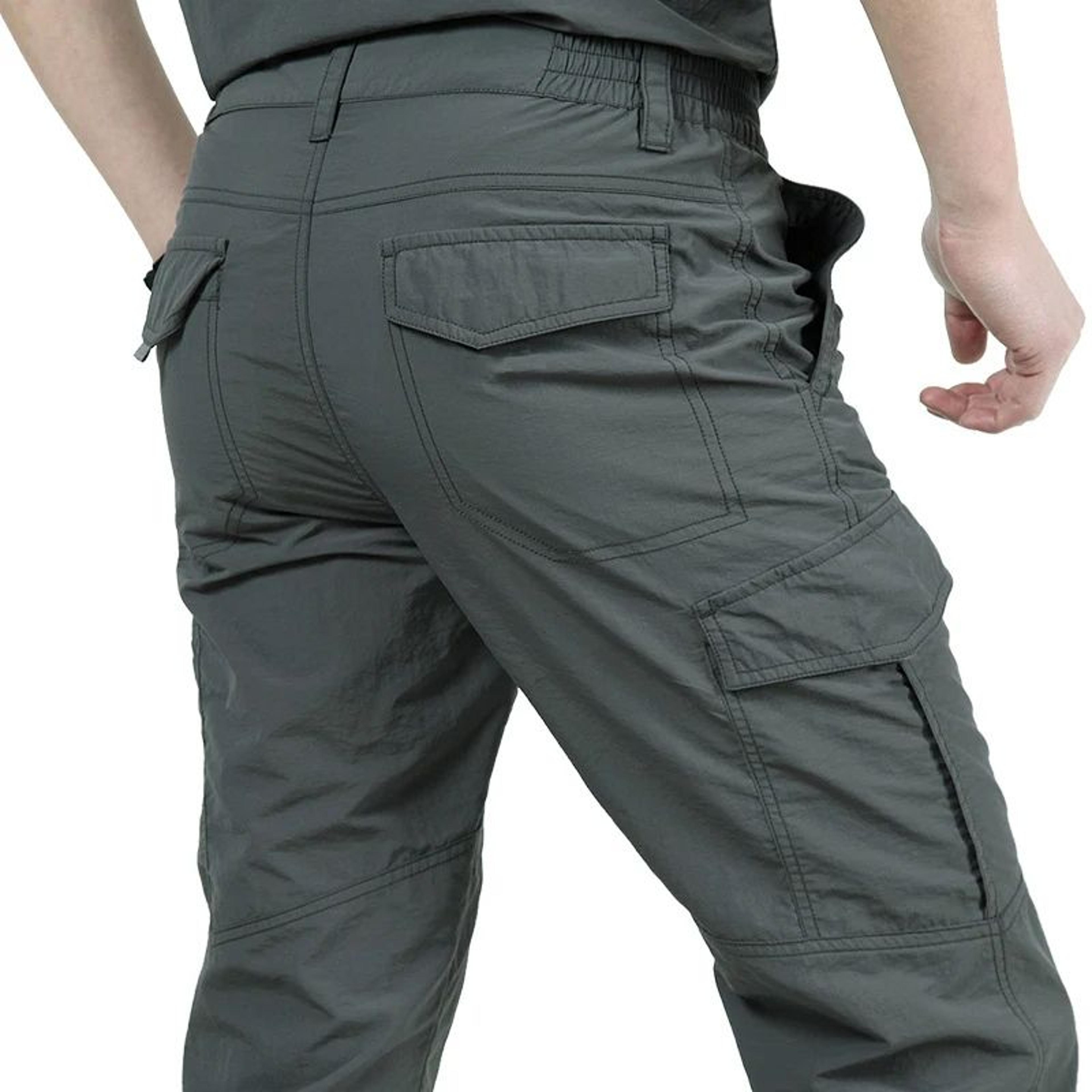 Mens Lightweight Waterproof Tactical Cargo Pants  MultiPocket Outdoor Hiking  Casual Summer Trouser 1