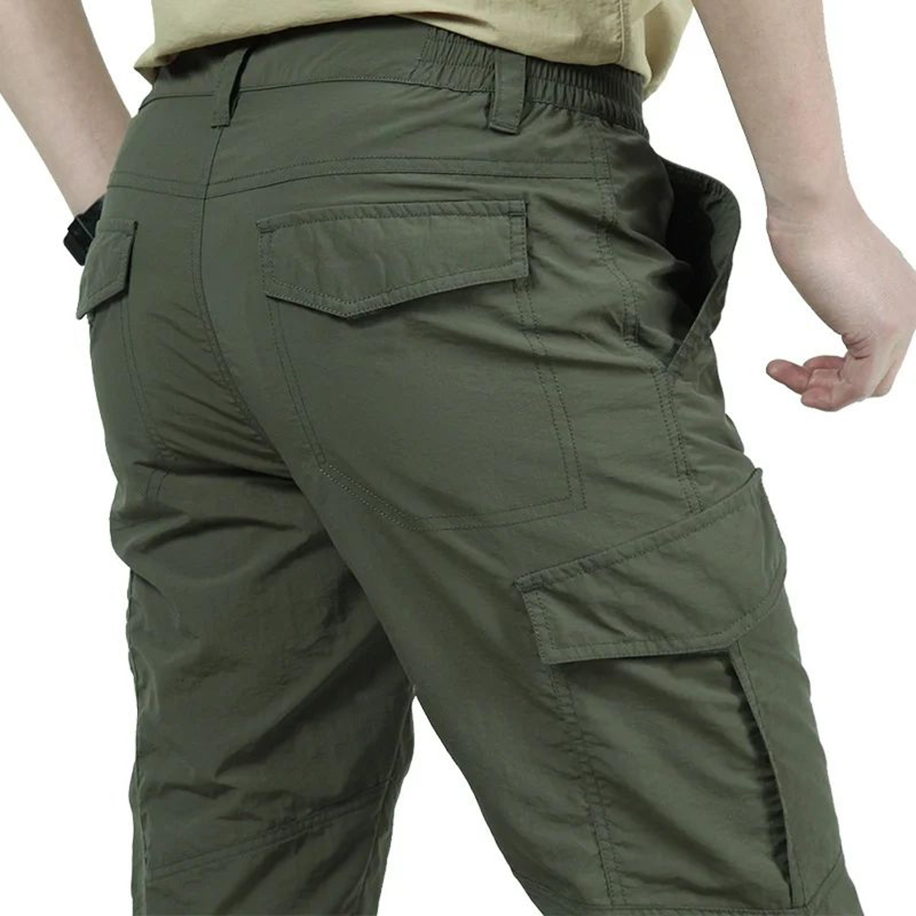 Mens Lightweight Waterproof Tactical Cargo Pants  MultiPocket Outdoor Hiking  Casual Summer Trouser 6