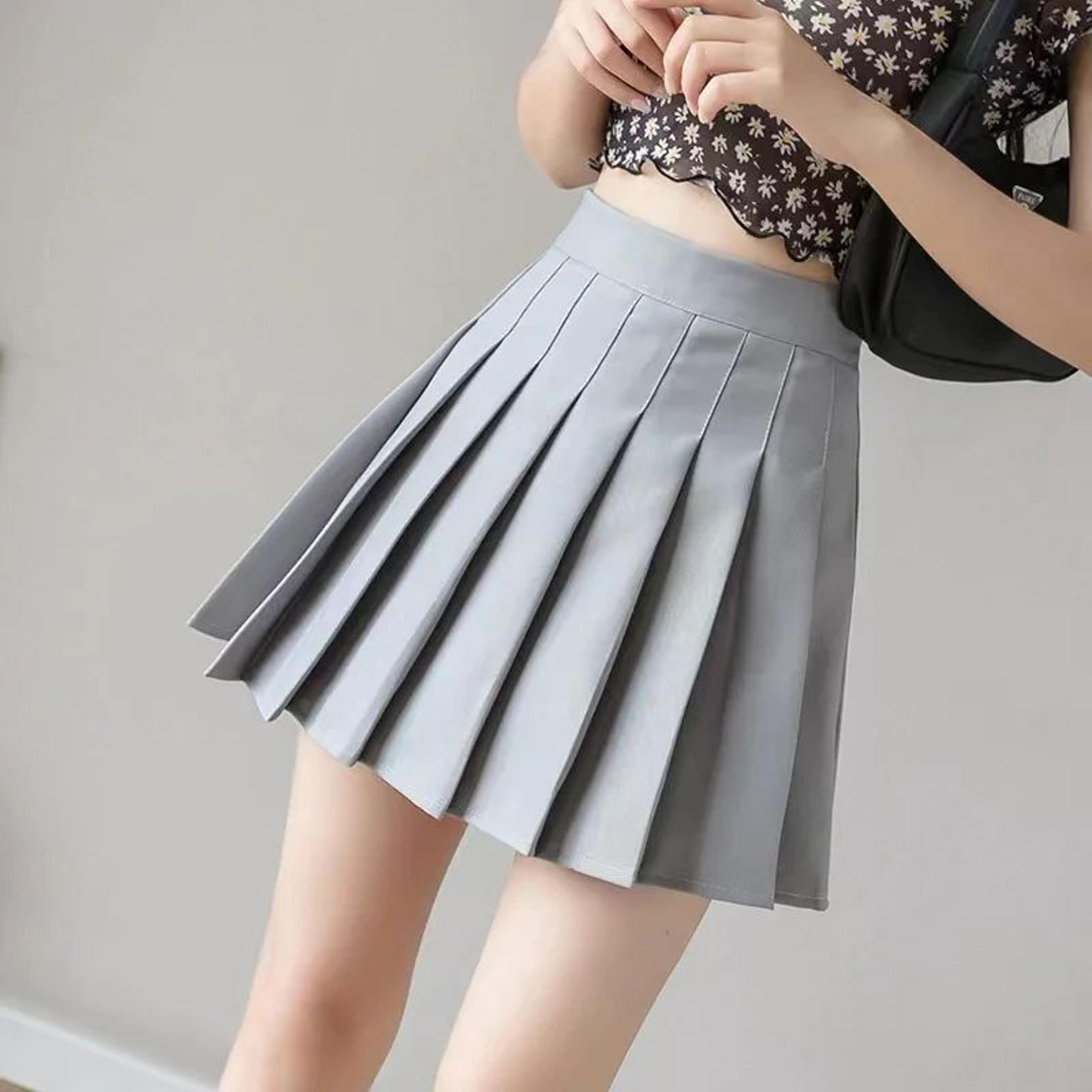 Womens High Waist Pleated Tennis Mini Skirt  Korean Style Vintage Summer Dance Skirt 12