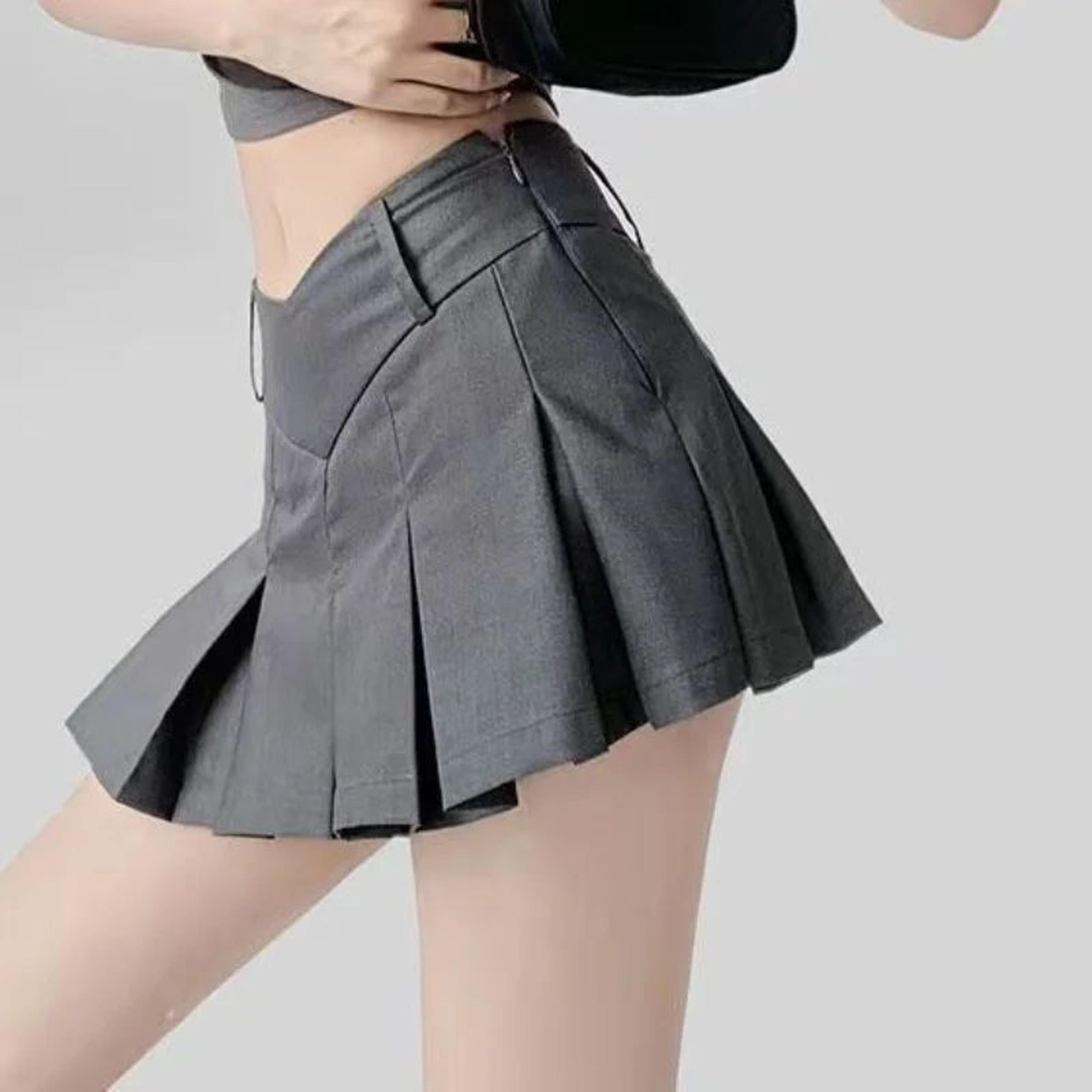 Womens High Waist Pleated Tennis Mini Skirt  Korean Style Vintage Summer Dance Skirt 14
