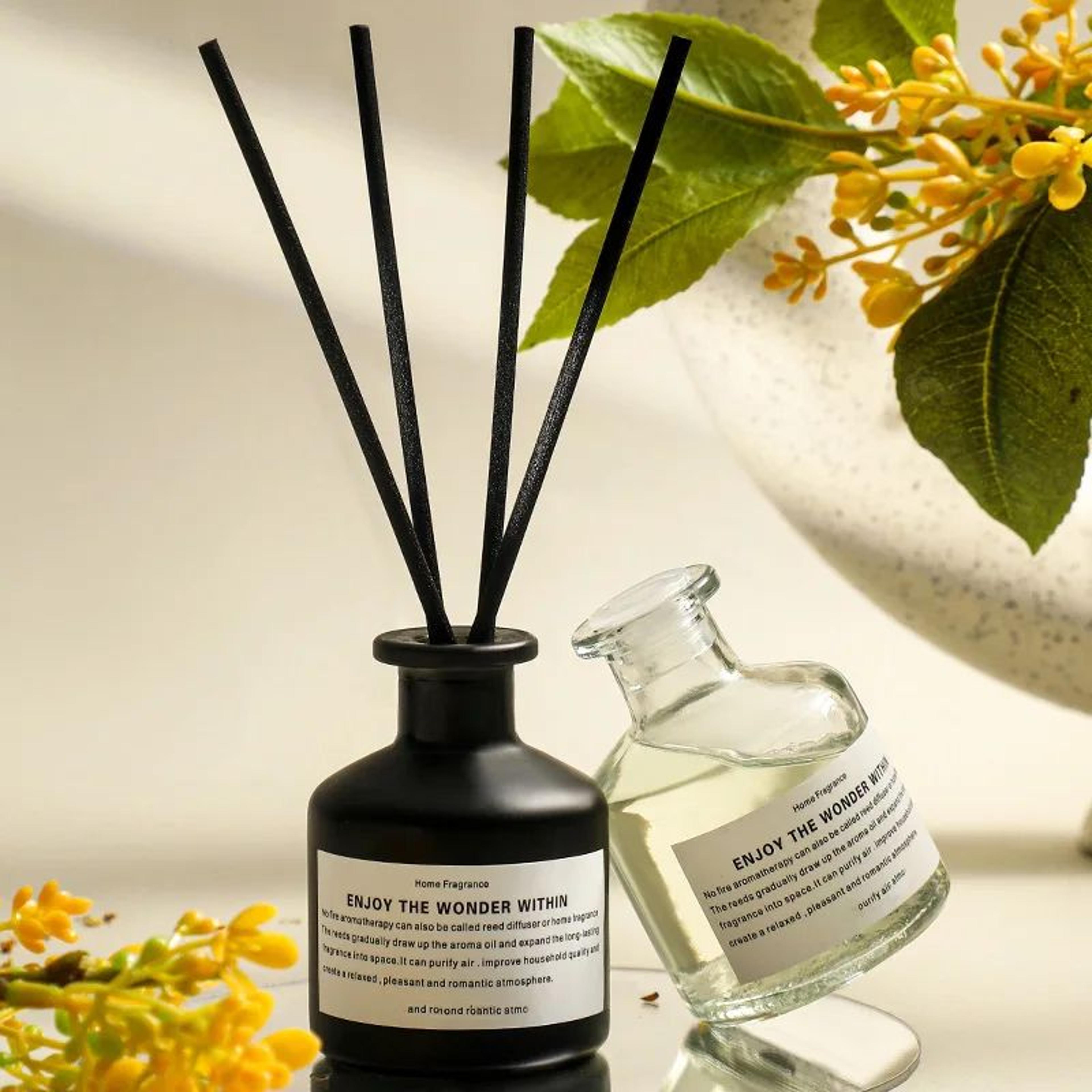 169 Fl Oz Freesia Jasmine Reed Diffuser Set  Flameless Home Fragrance Oil With Rattan Sticks 4