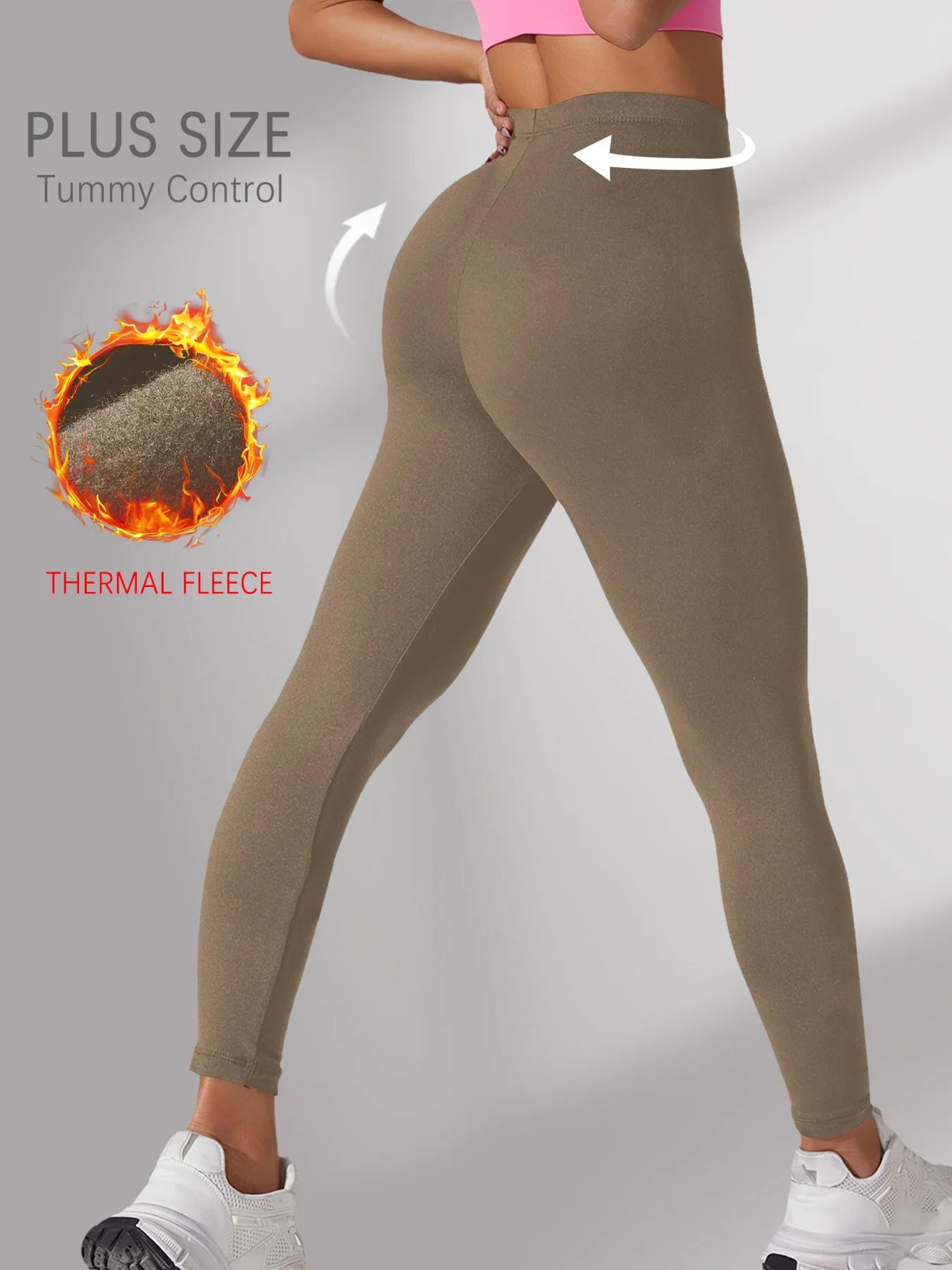 Plus Size Fleece Lined Thermal Leggings For Women  High Waisted Super Soft Stretch Winter Workout Y 5
