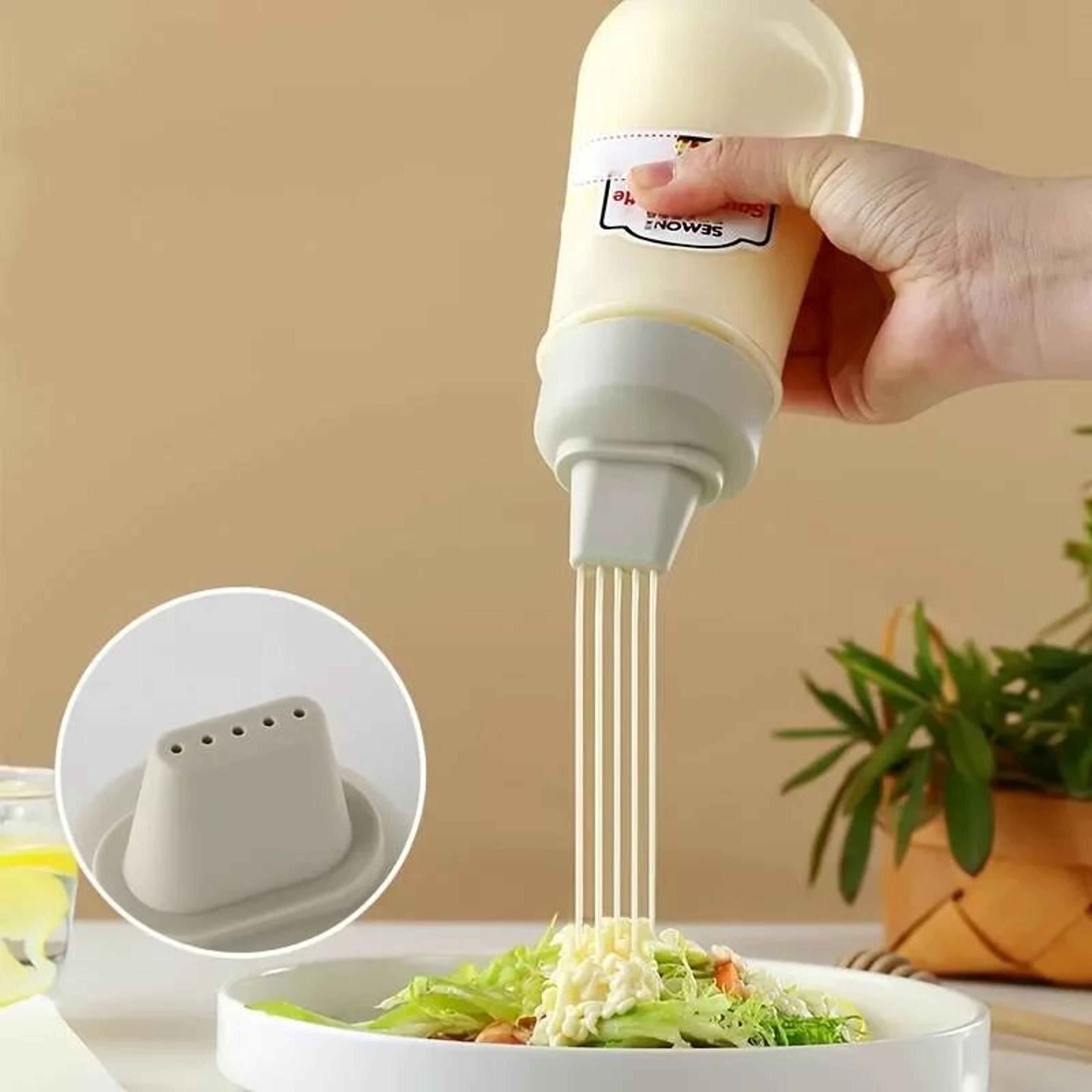leak-proof squeeze sauce bottle set – refillable condiment dispenser for ketchup, salad dressing, honey & mo