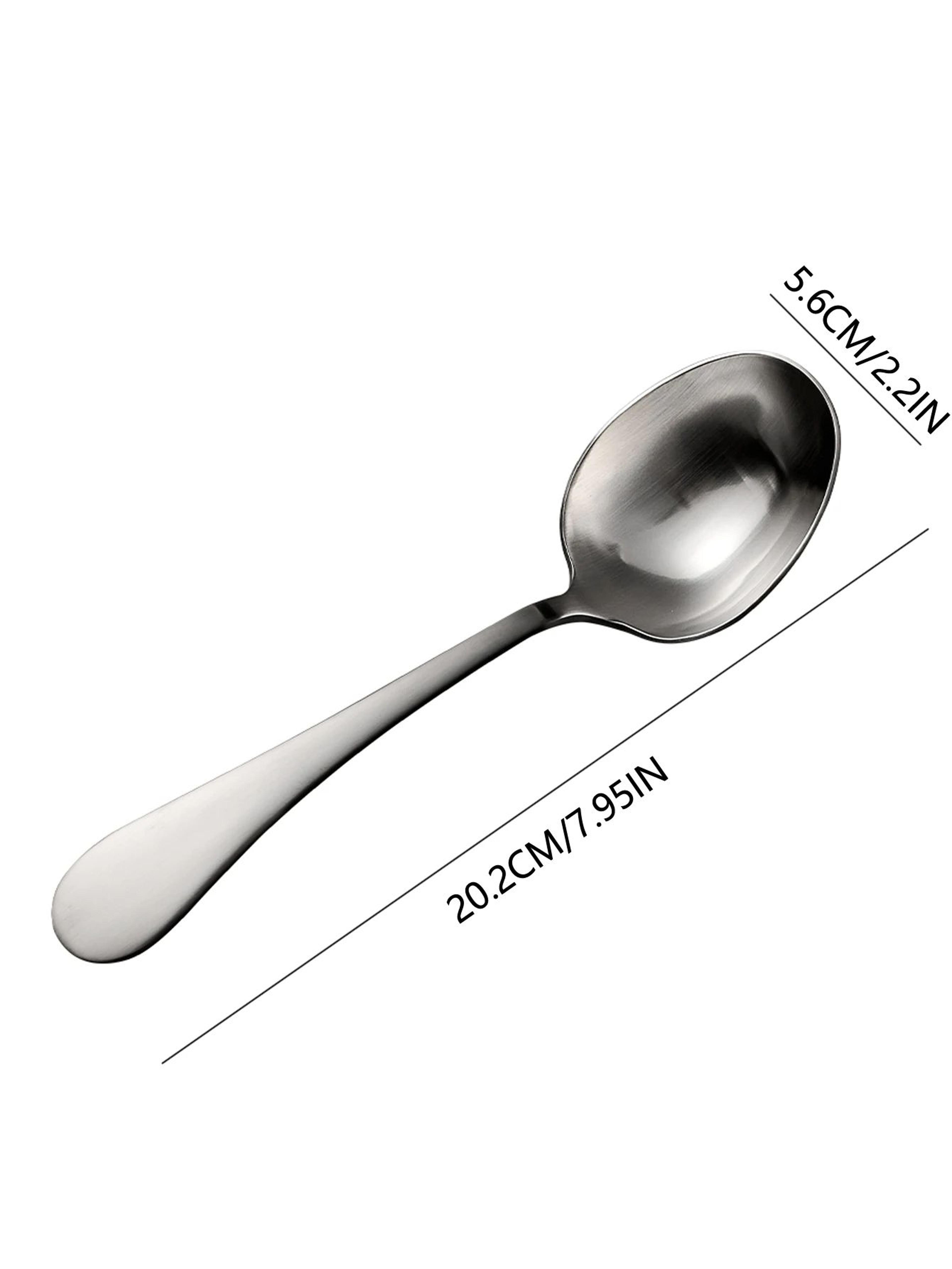 316 Stainless Steel Deep Soup Spoons Set 12 Pcs  Large Round Spoons For Cereal Soup  Dining 6