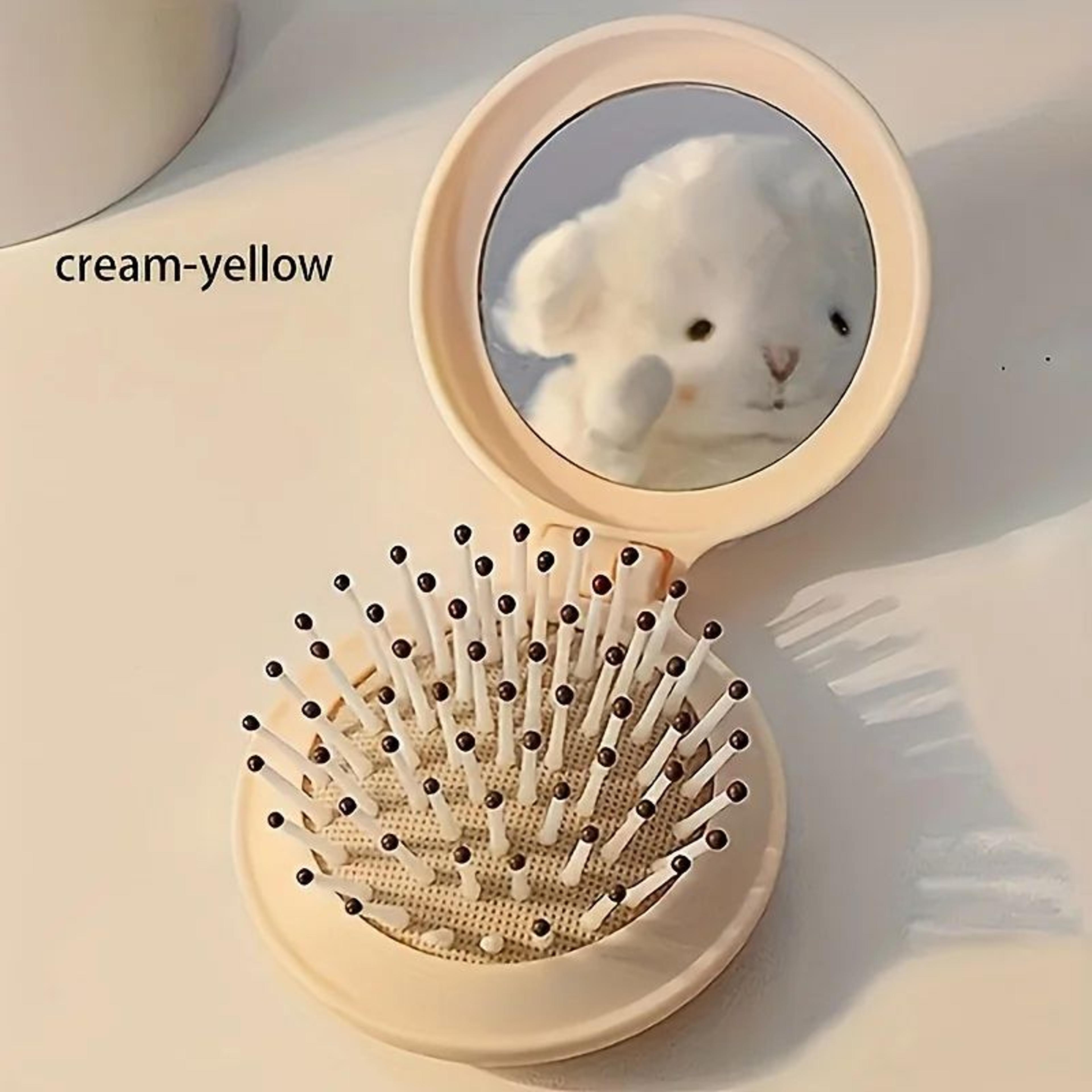 Mini Folding Travel Hair Brush With Mirror  Portable Compact Dual Fold Styling Brush For Women 6
