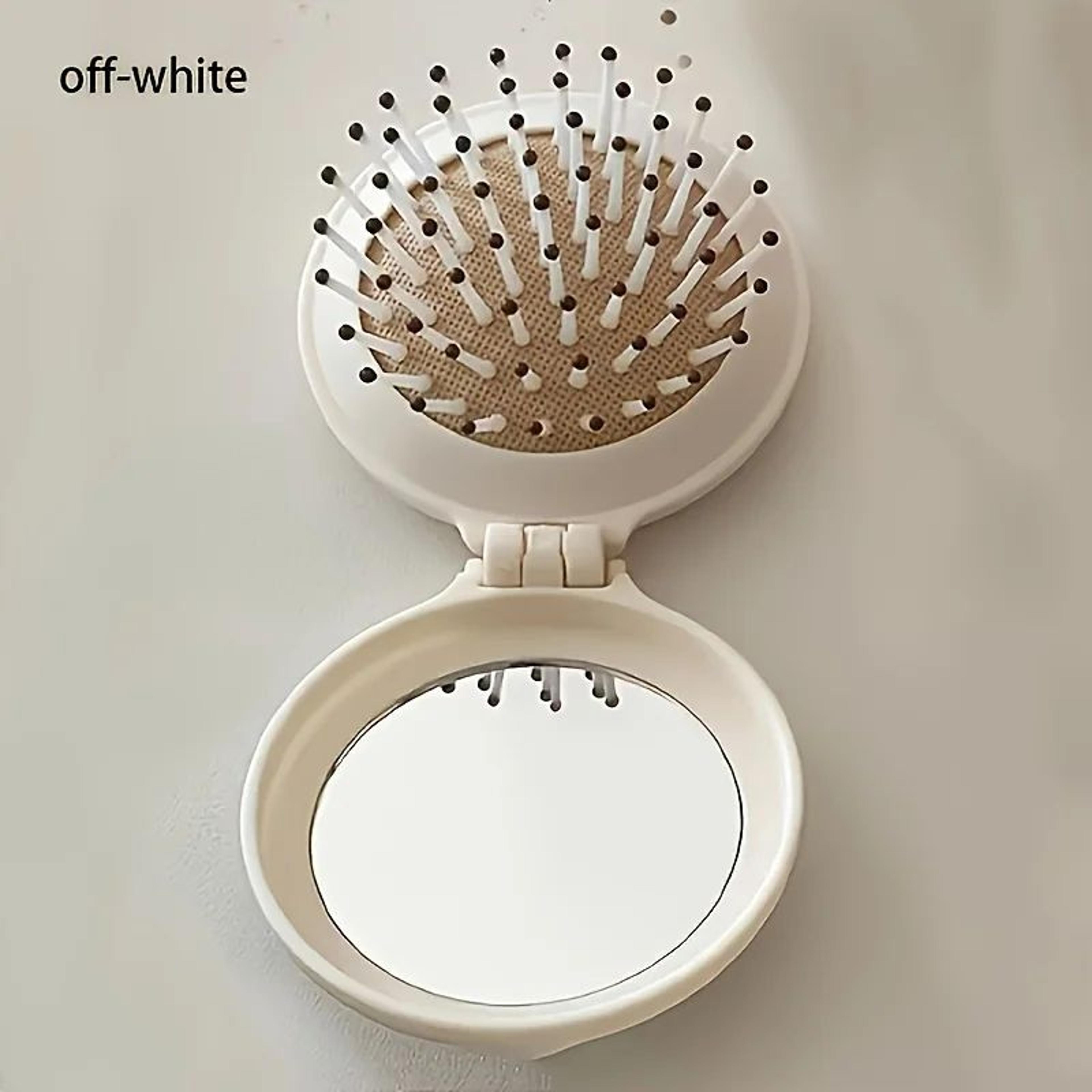 Mini Folding Travel Hair Brush With Mirror  Portable Compact Dual Fold Styling Brush For Women 8