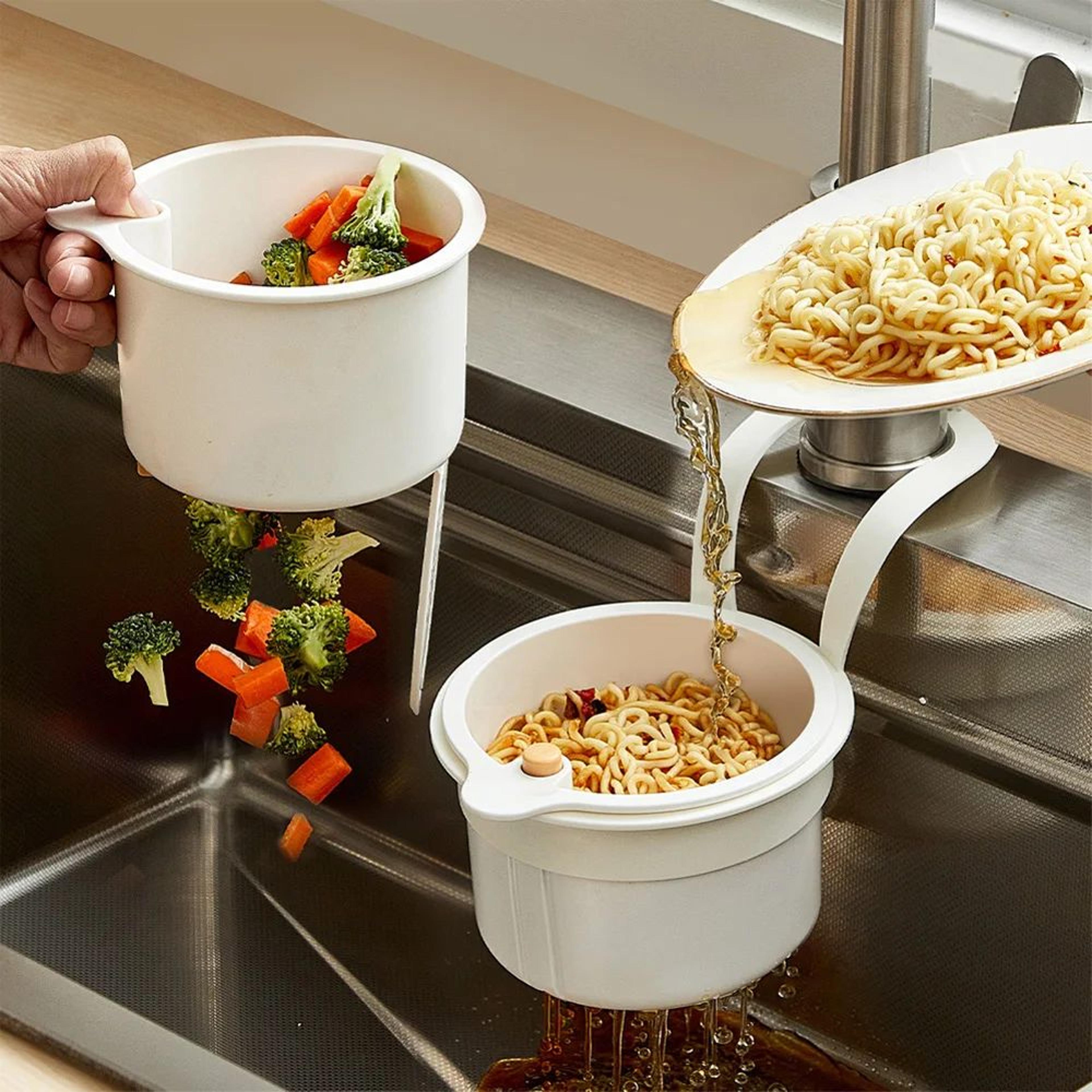 sink hanging drain basket with openable bottom – kitchen garbage strainer & quick drain organizer