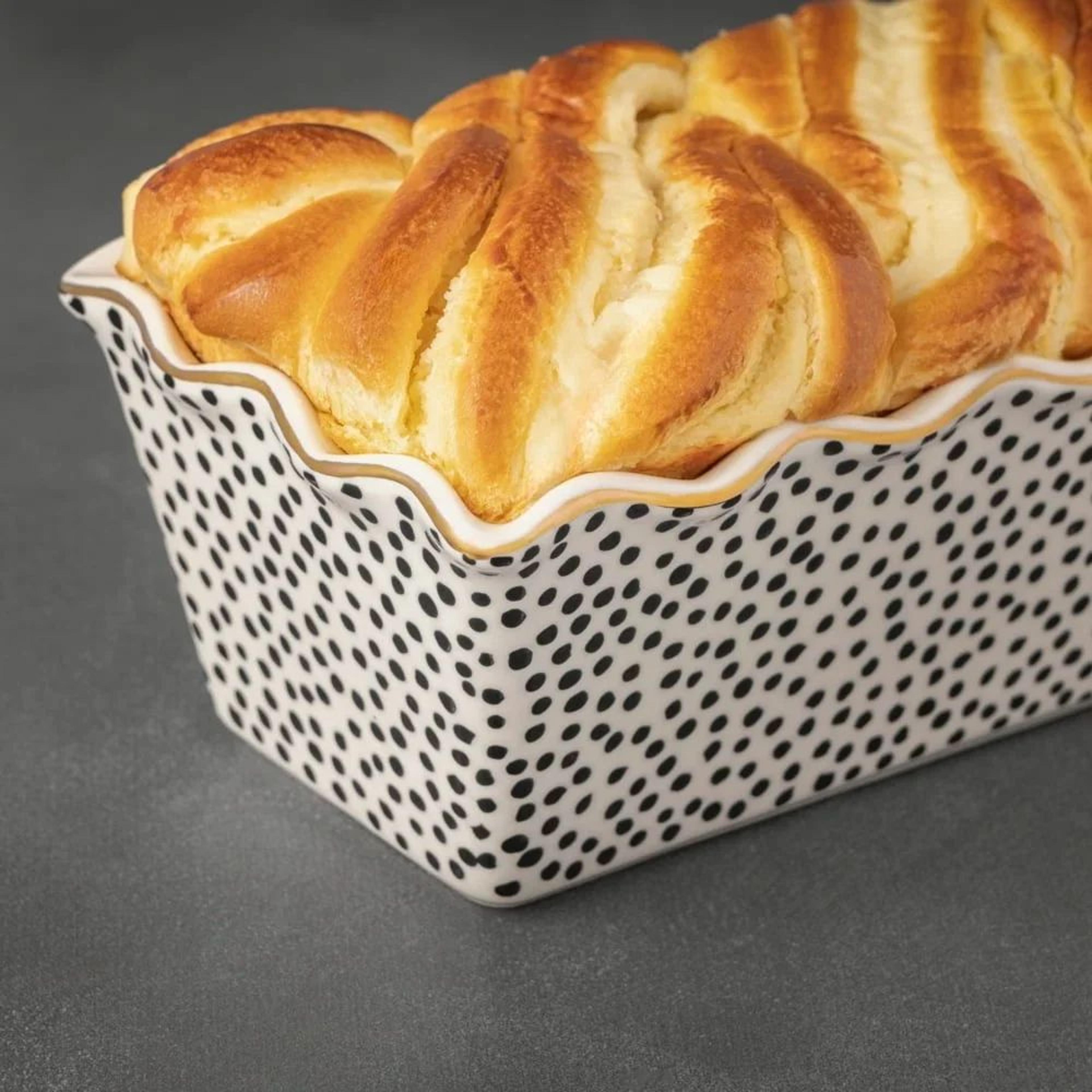 9Inch Nonstick Ceramic Loaf Pan With Dot Pattern OvenSafe Bread  Cake Baking Dish 2