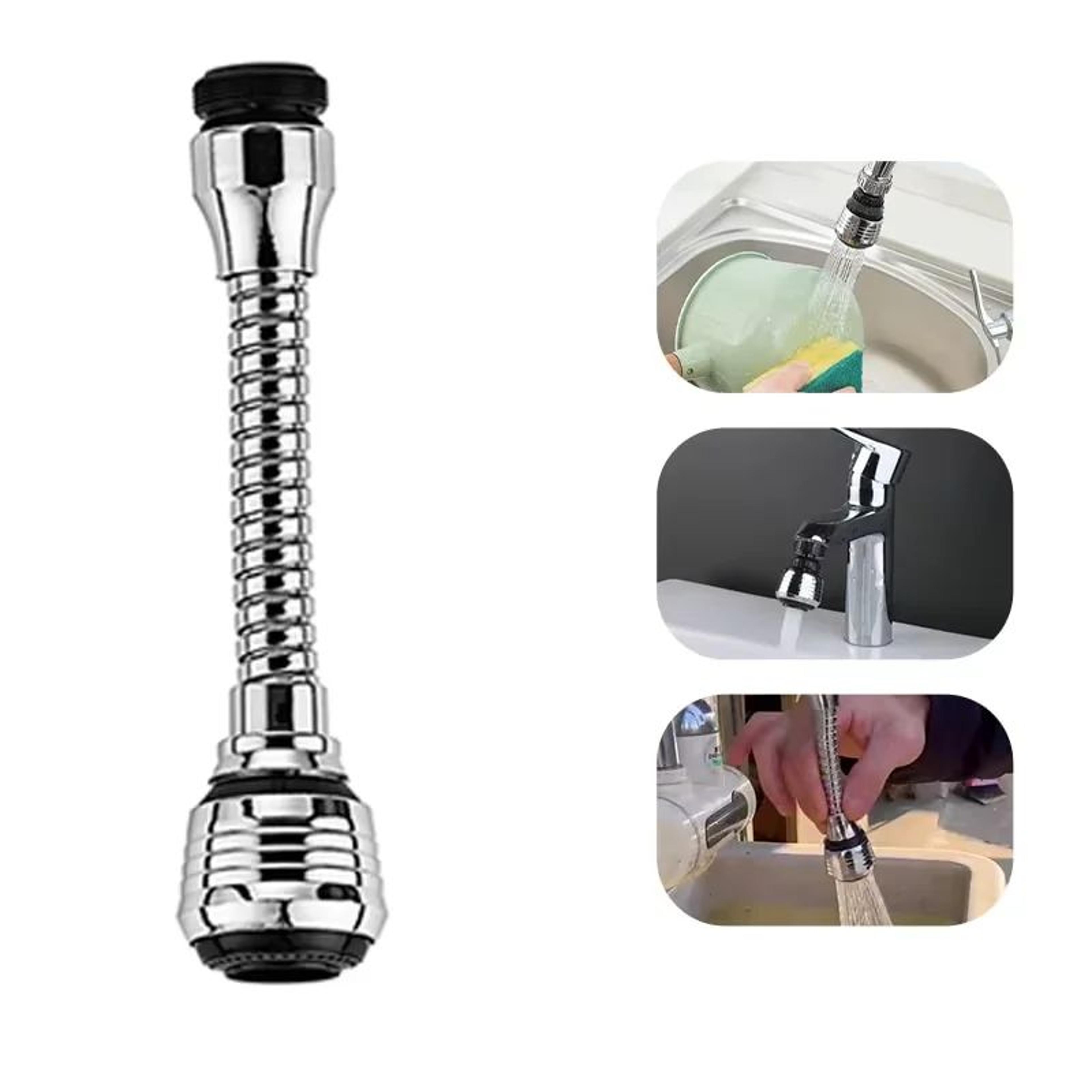 Stainless Steel Rotating Faucet Sprinkler Extender  SplashProof Water Saving Kitchen Tap Bubbler 1