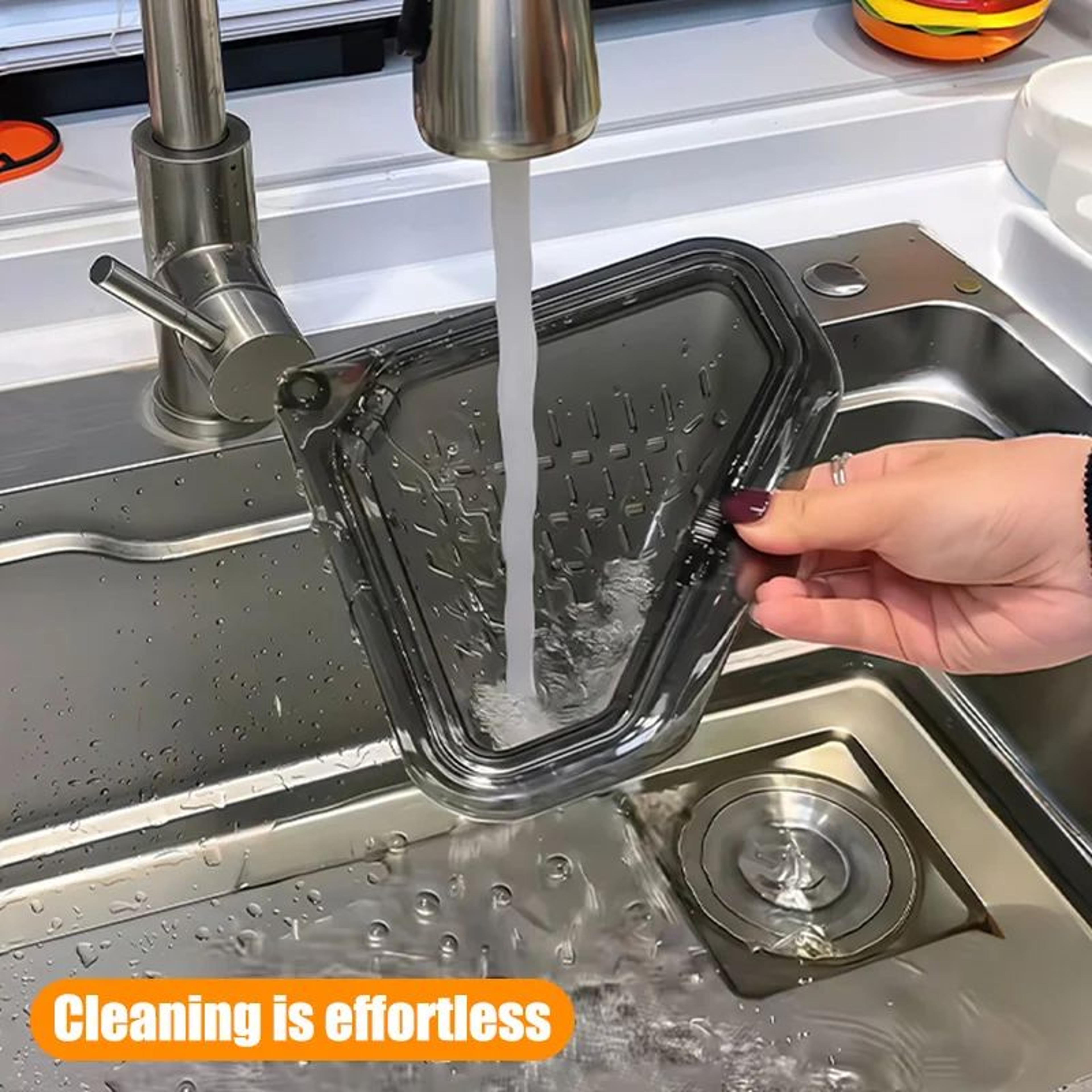 Magnetic Corner Sink Strainer Basket  SpaceSaving Triangular Drain Filter With Strong Suction 2