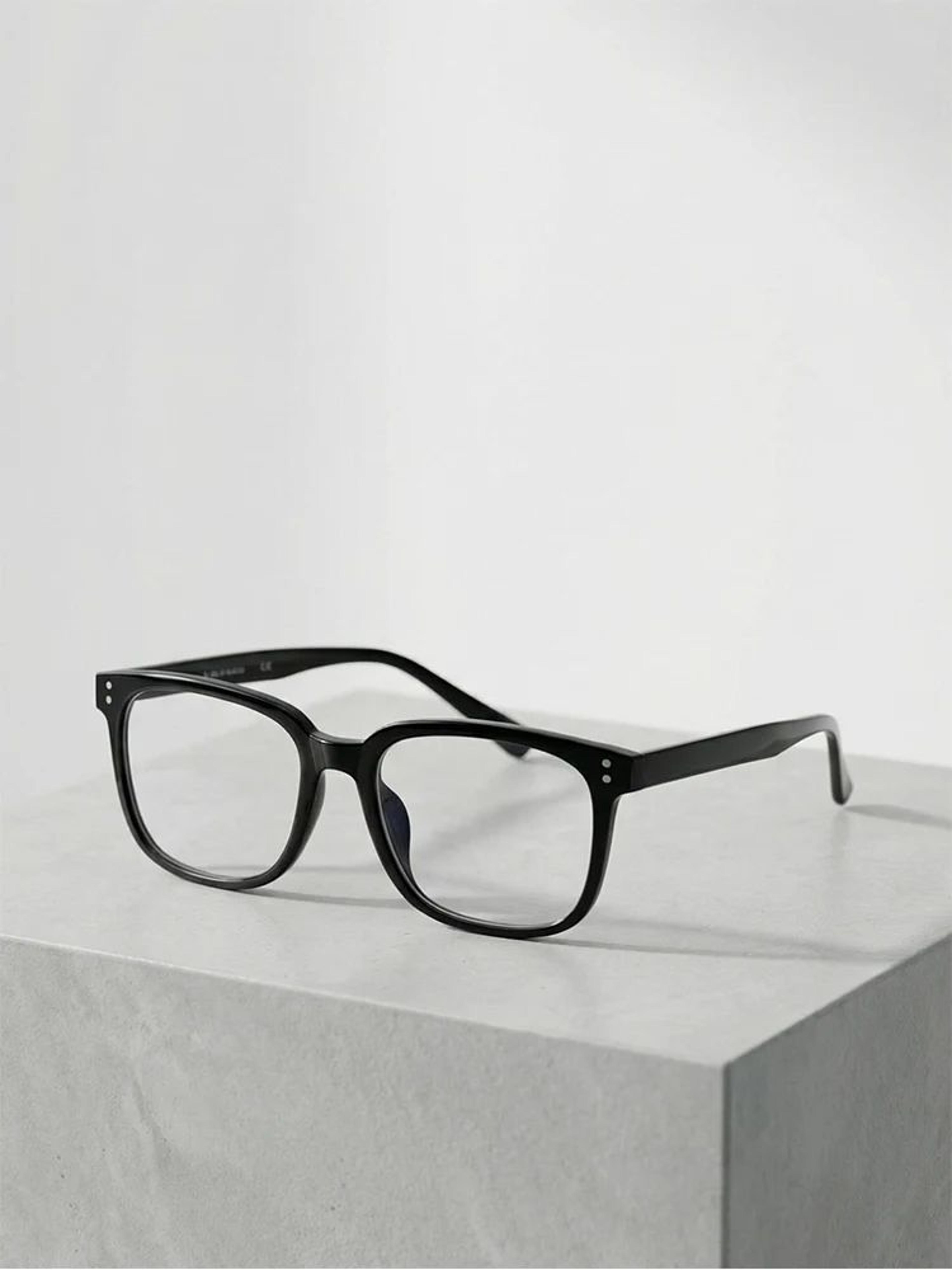 Unisex Transparent  Black Frame Glasses  Contemporary Campus Style FaceContouring Eyewear 6