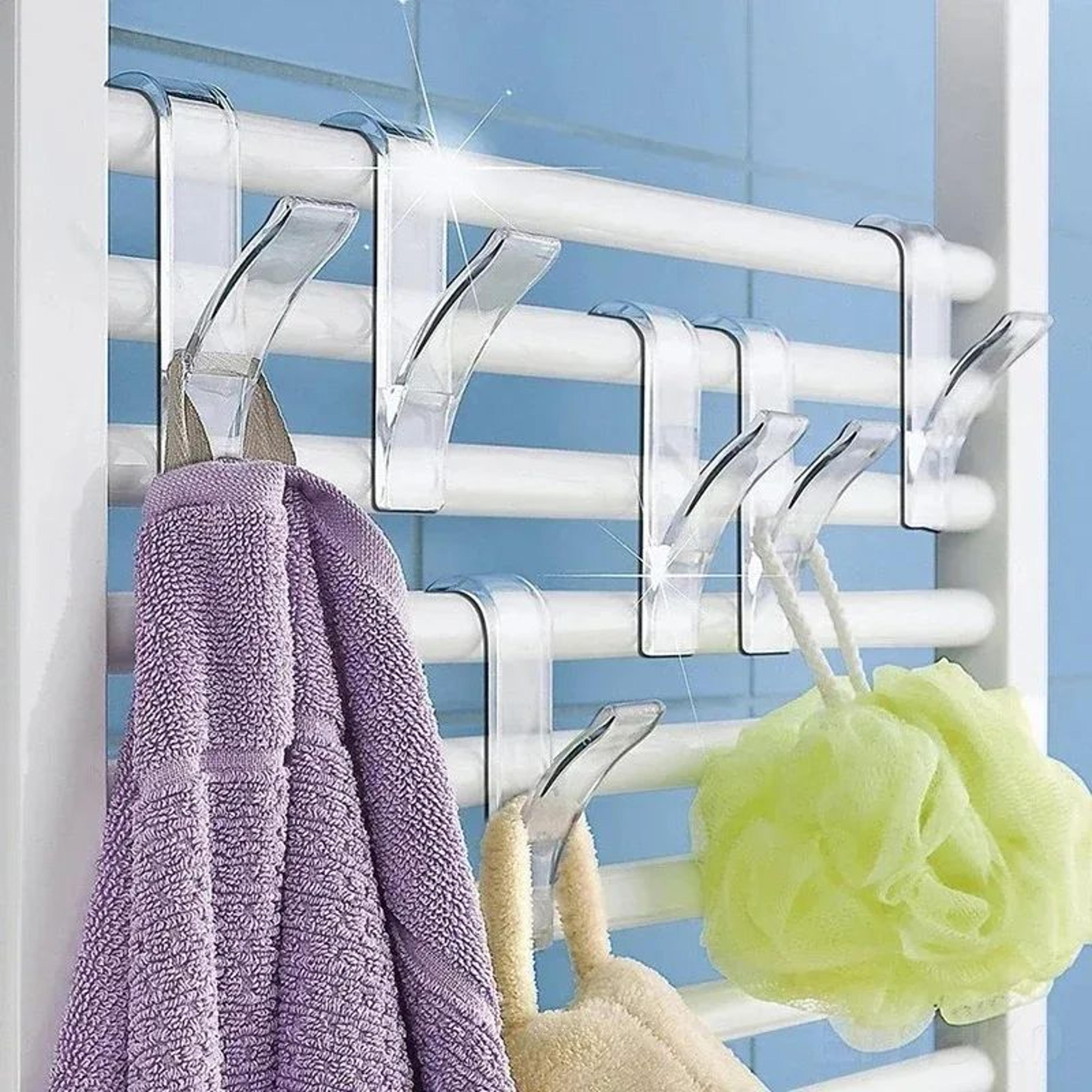heathook radiator hanger clips – space-saving towel & clothes hooks for bathroom & kitchen storage