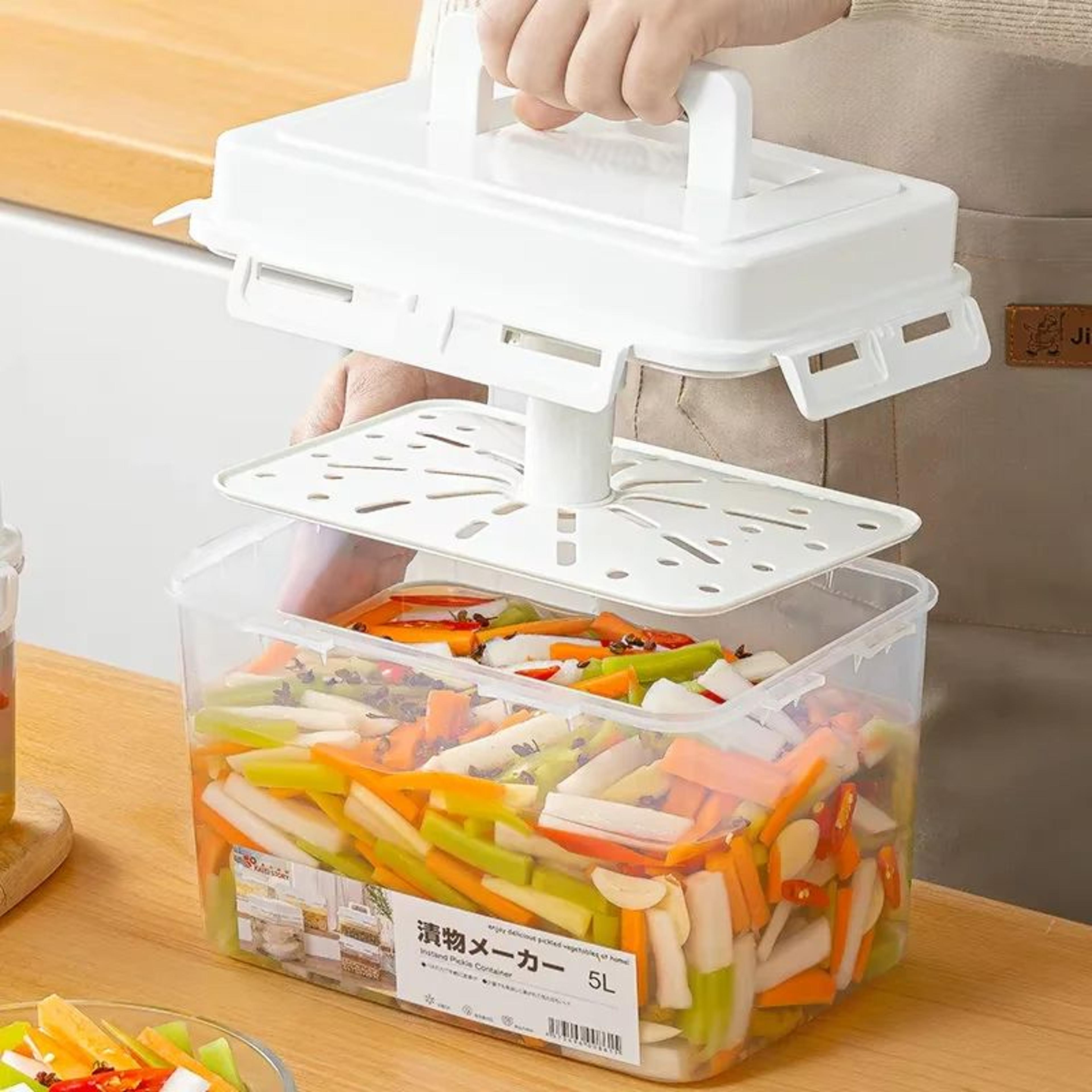 leakproof pickle jar with press plate – airtight kimchi & fermentation storage container