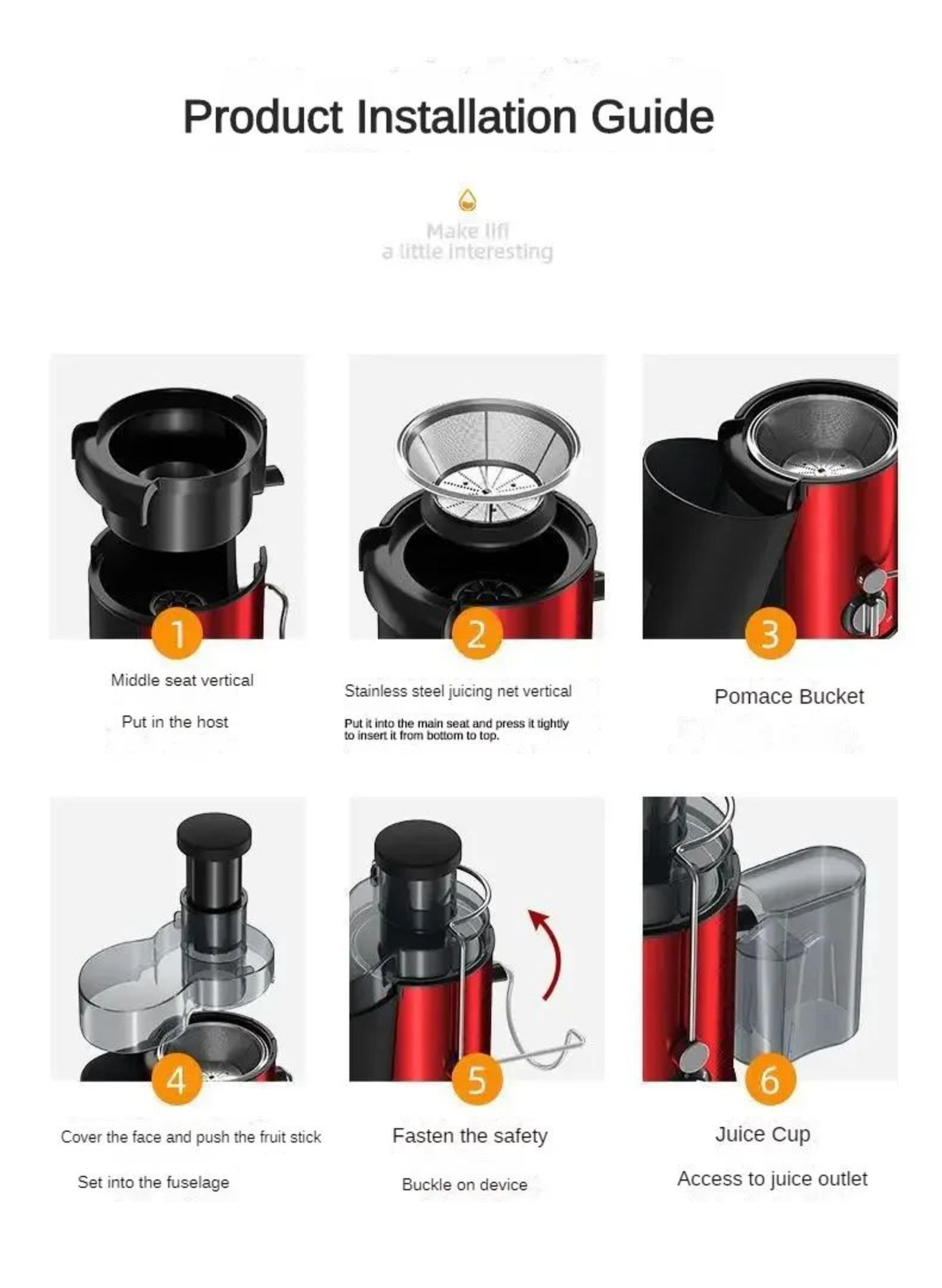 800W Stainless Steel Centrifugal Juicer  HighSpeed Fruit  Vegetable Juice Extractor With Wide Feed  5