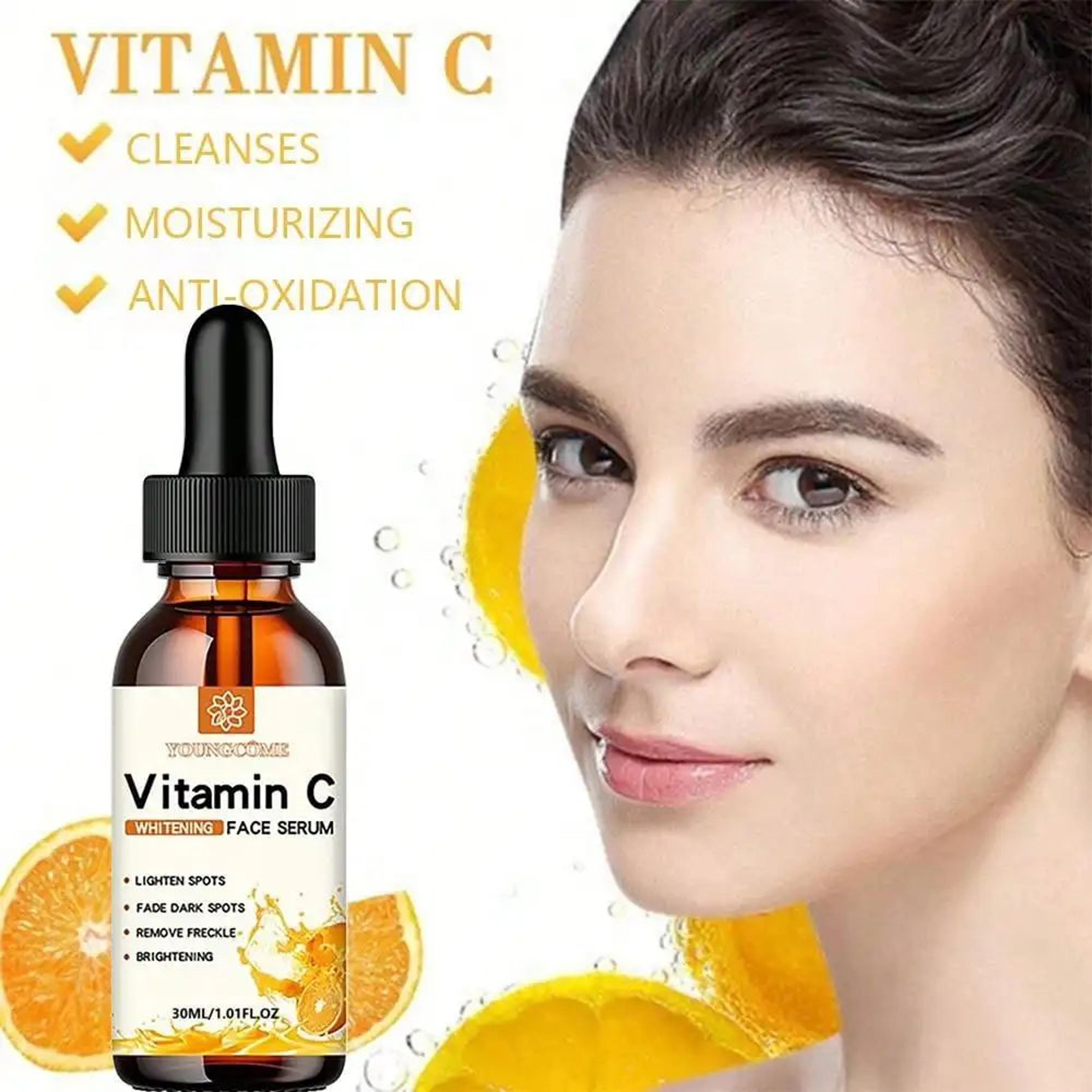RadiantGlow Vitamin C Facial Essence  Brightening Hyaluronic Acid Serum For Dark Spots AntiAging  D 1