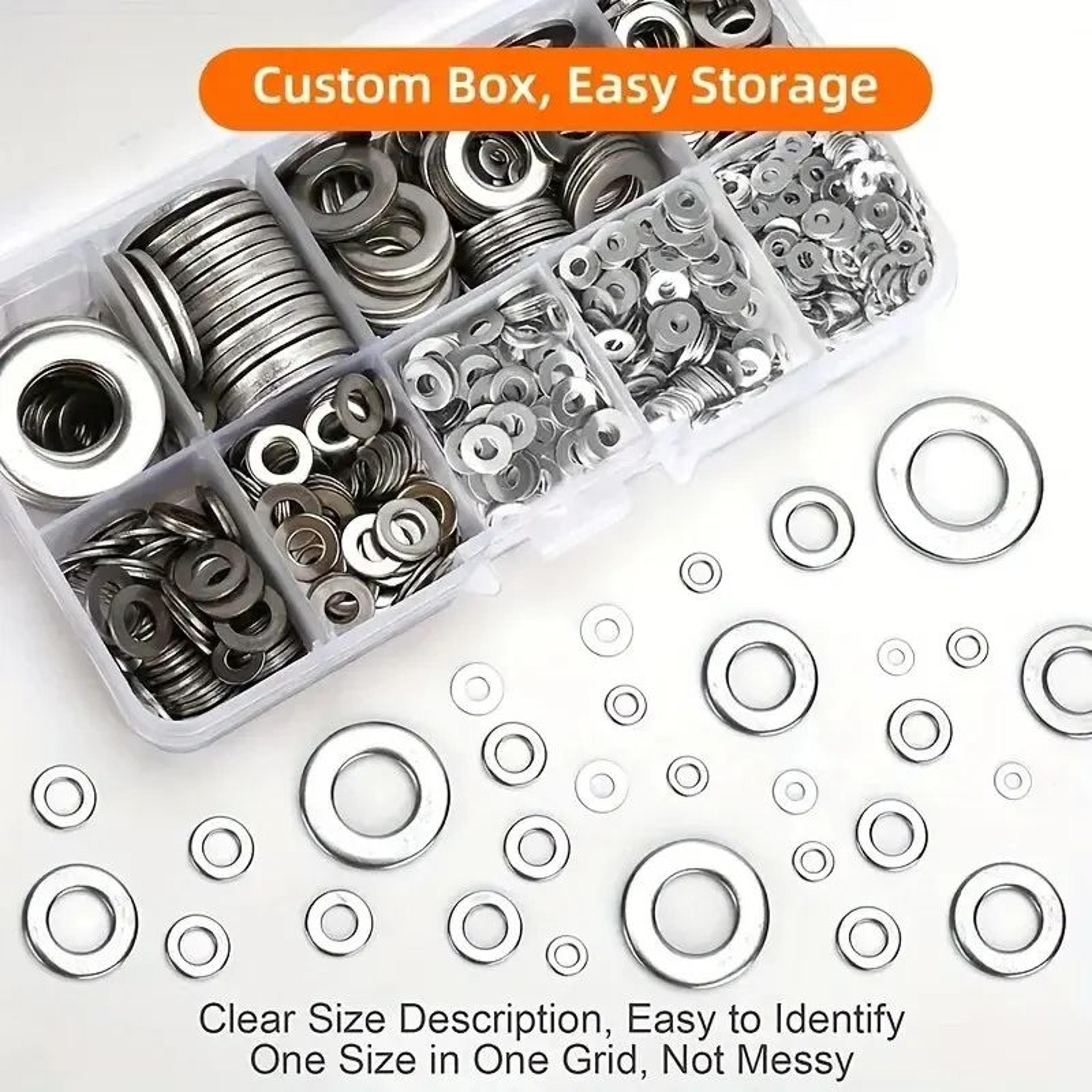 HeavyDuty 304 Stainless Steel Flat Washers Set  RustResistant Metal Spacers For Secure Fastening  L 1