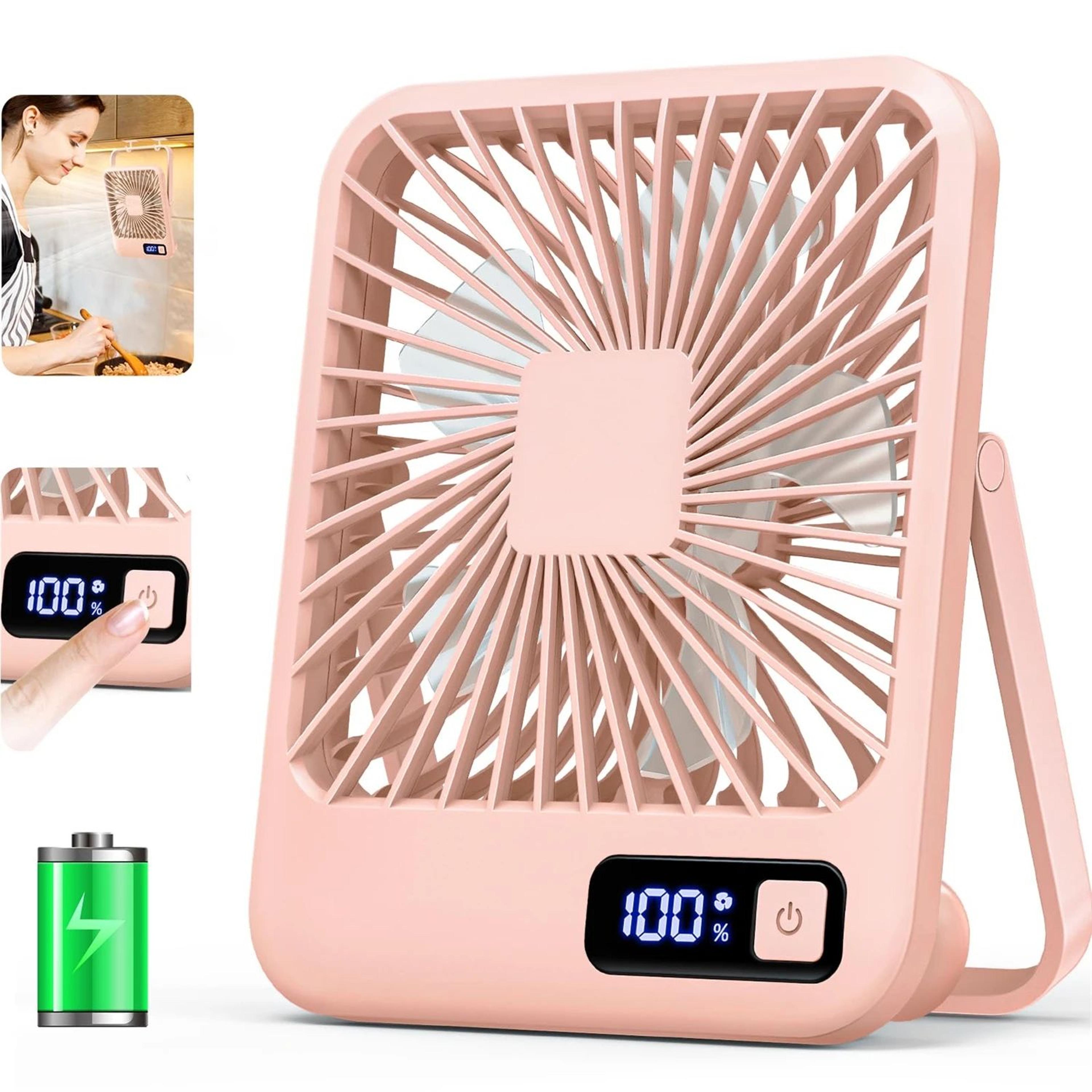 Portable USB Rechargeable Desk Fan  5Speed Ultra Quiet Folding Fan With Power Display 7