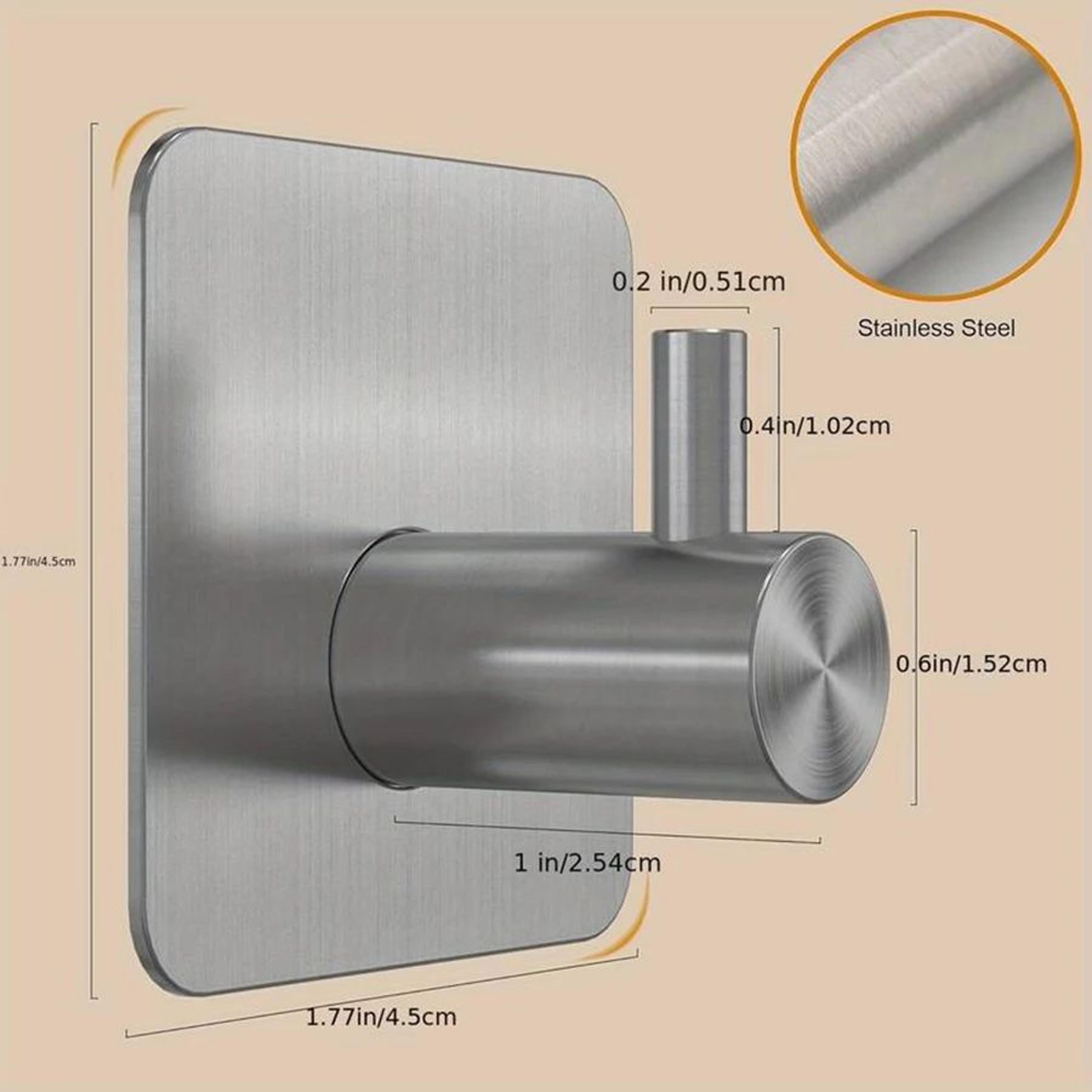 Modern Stainless Steel Adhesive Hooks  HeavyDuty Wall Hooks For Bathroom Kitchen  Home Storage 5