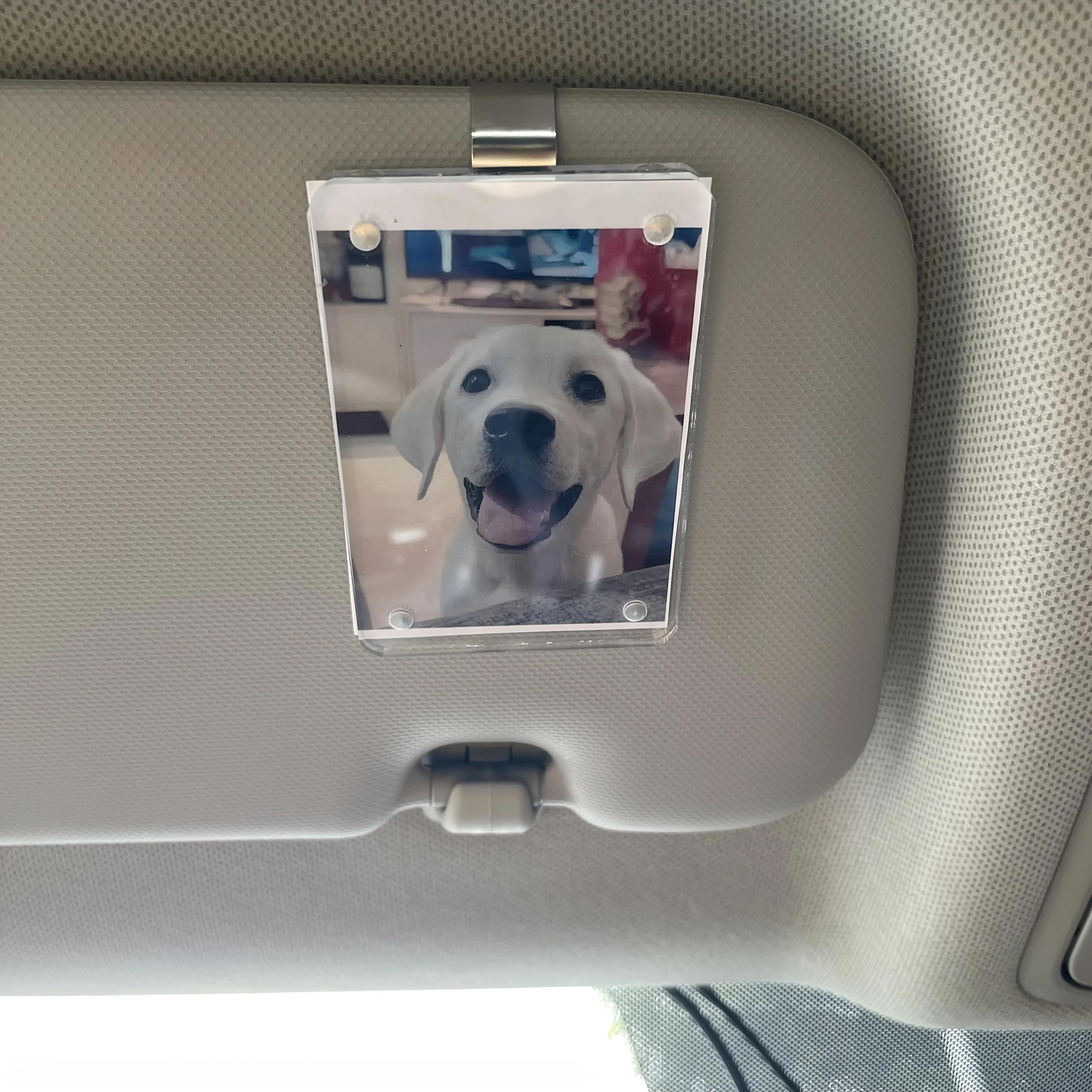 car visor photo clip – mini photo holder keepsake for couples, valentine's gift & car decoration