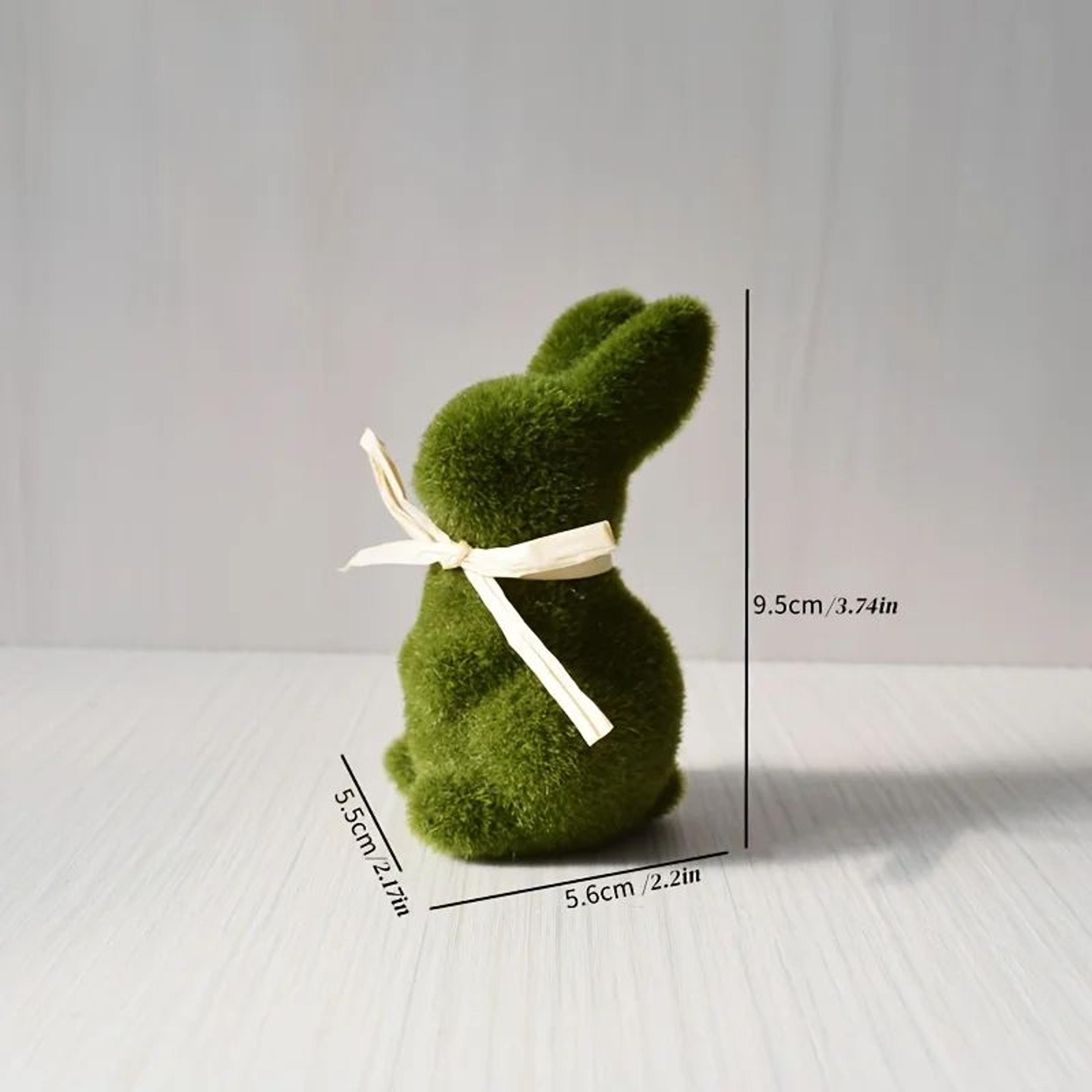 Easter Bunny Decorative Figurines  Flocked Foam Rabbit Ornaments With Bow For Home  Party Decor 5
