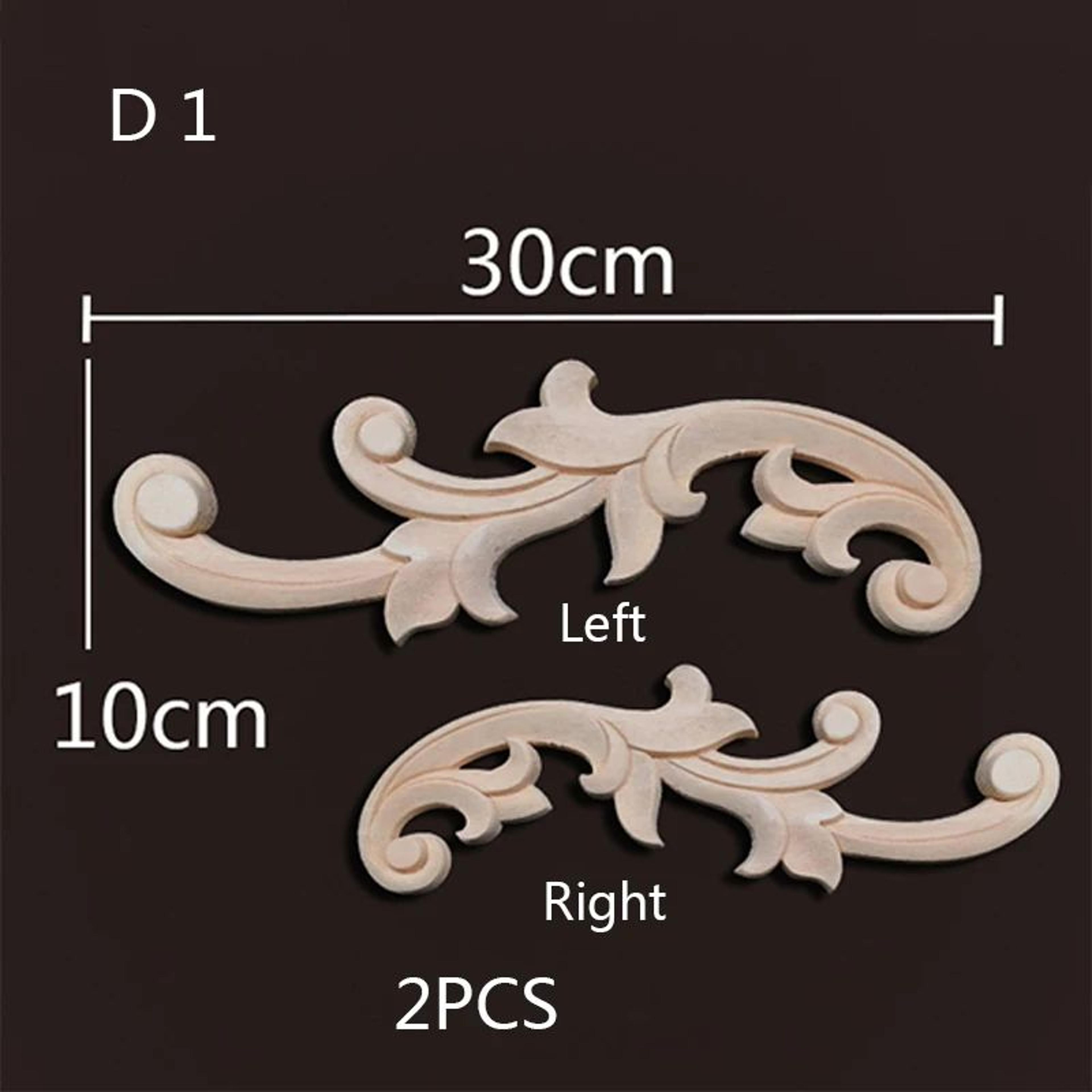 Wood Corner Appliques  Carved Floral Wood Onlays For Furniture  Wall Decor DIY Vintage Trim 21