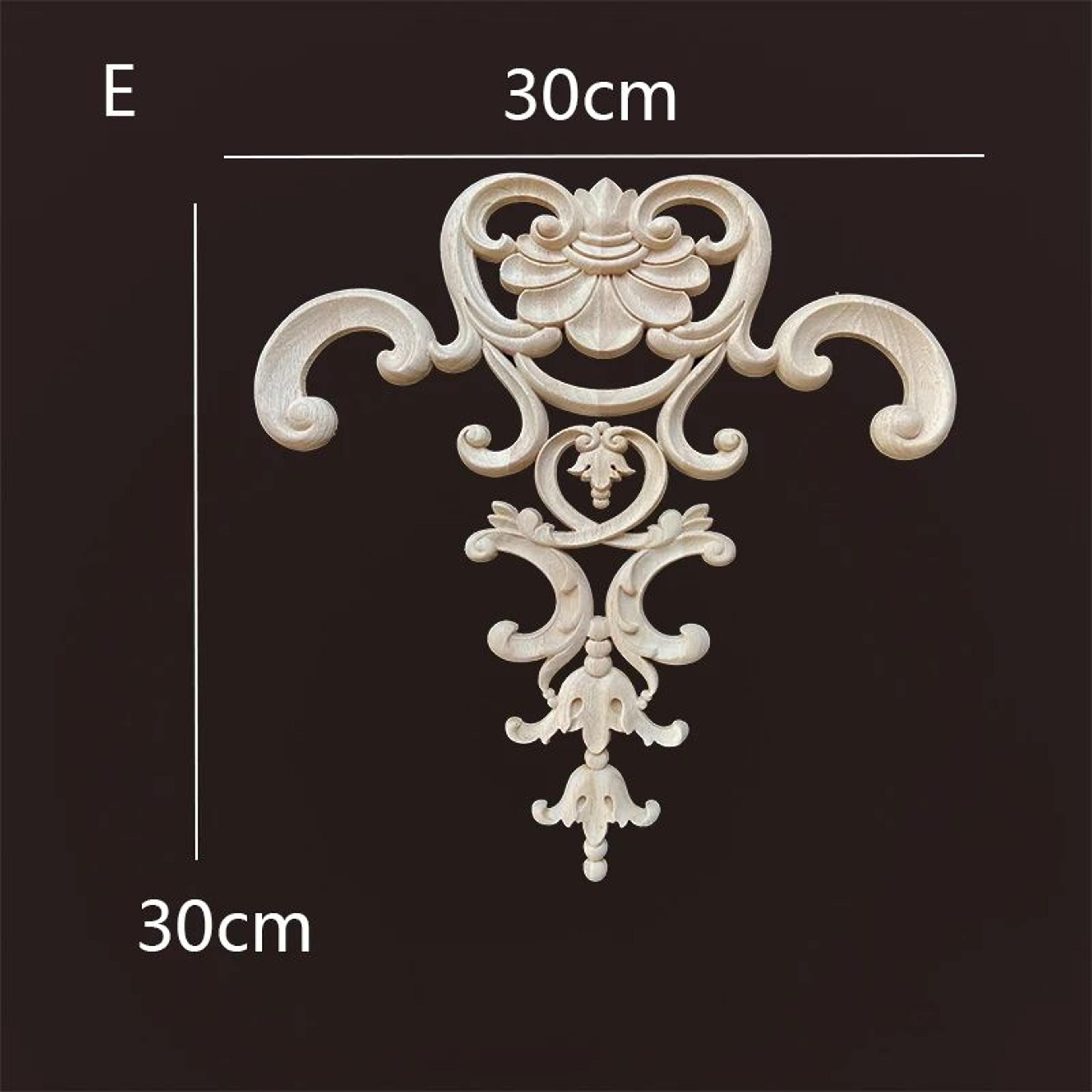 Wood Corner Appliques  Carved Floral Wood Onlays For Furniture  Wall Decor DIY Vintage Trim 23
