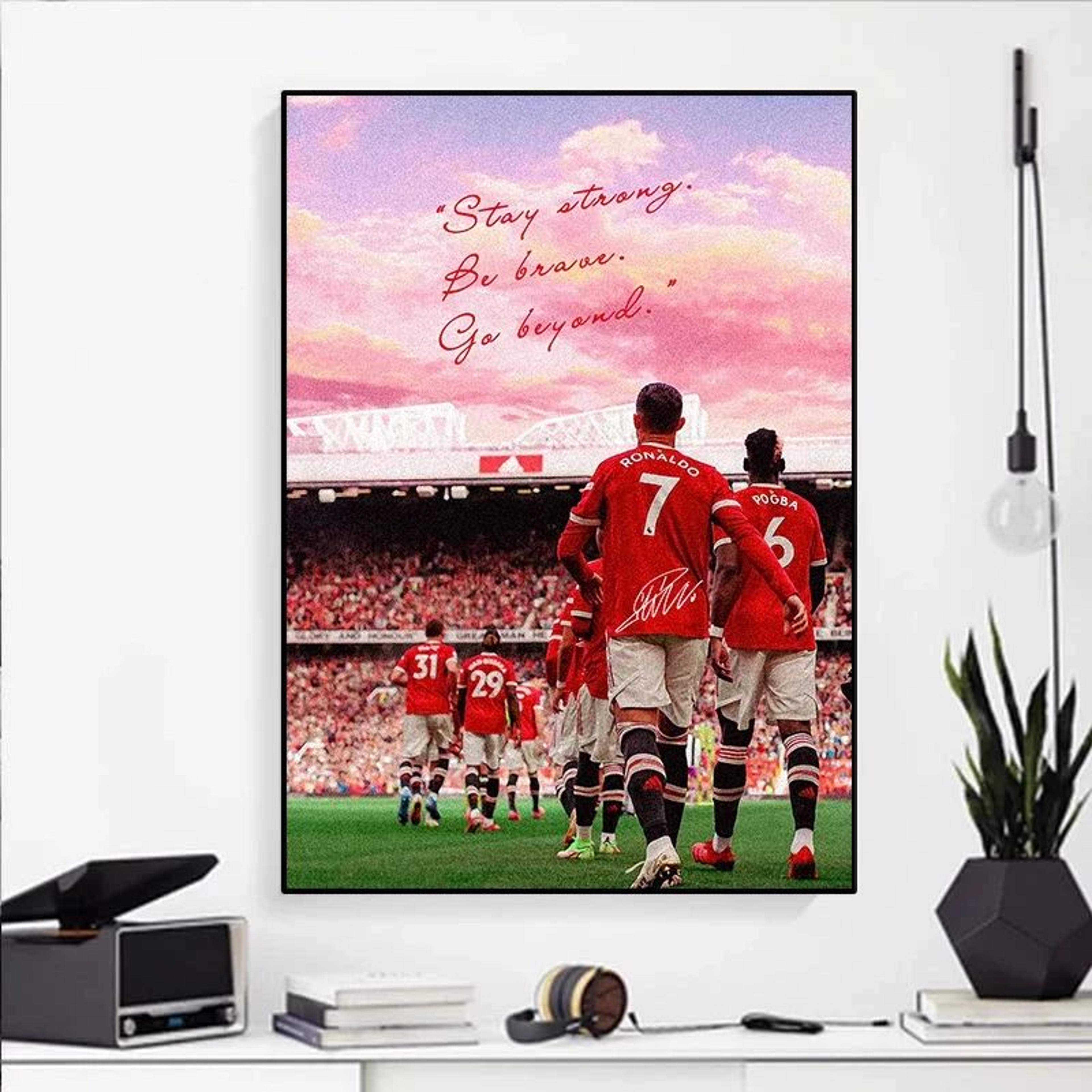 modern soccer player canvas poster – football portrait wall art for home decor