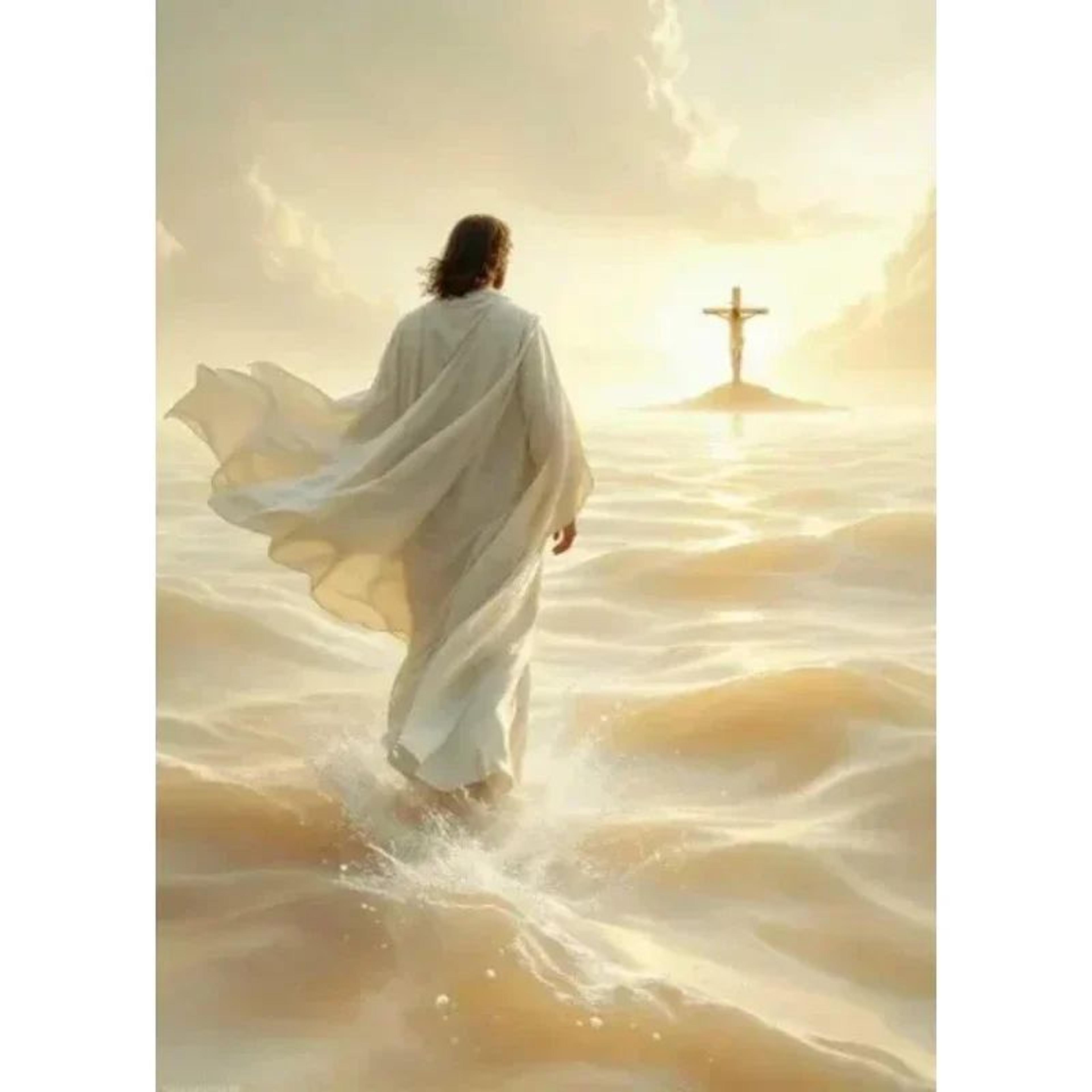 sacred heart jesus canvas wall art – holy trinity christian religious poster decor