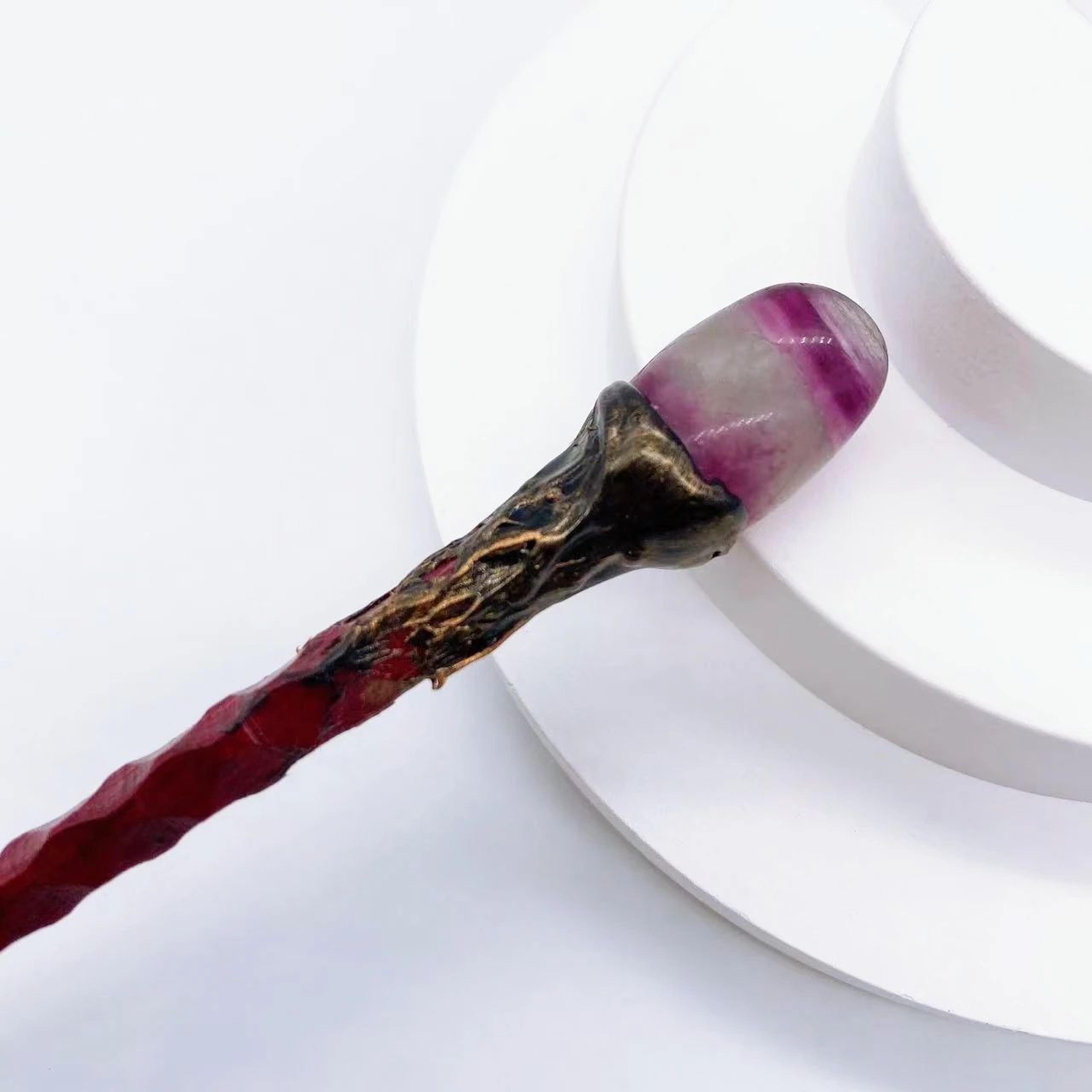 Natural Rose Quartz Crystal Wand  Handmade Healing Stone Magic Stick For Reiki  Spiritual Decor 13