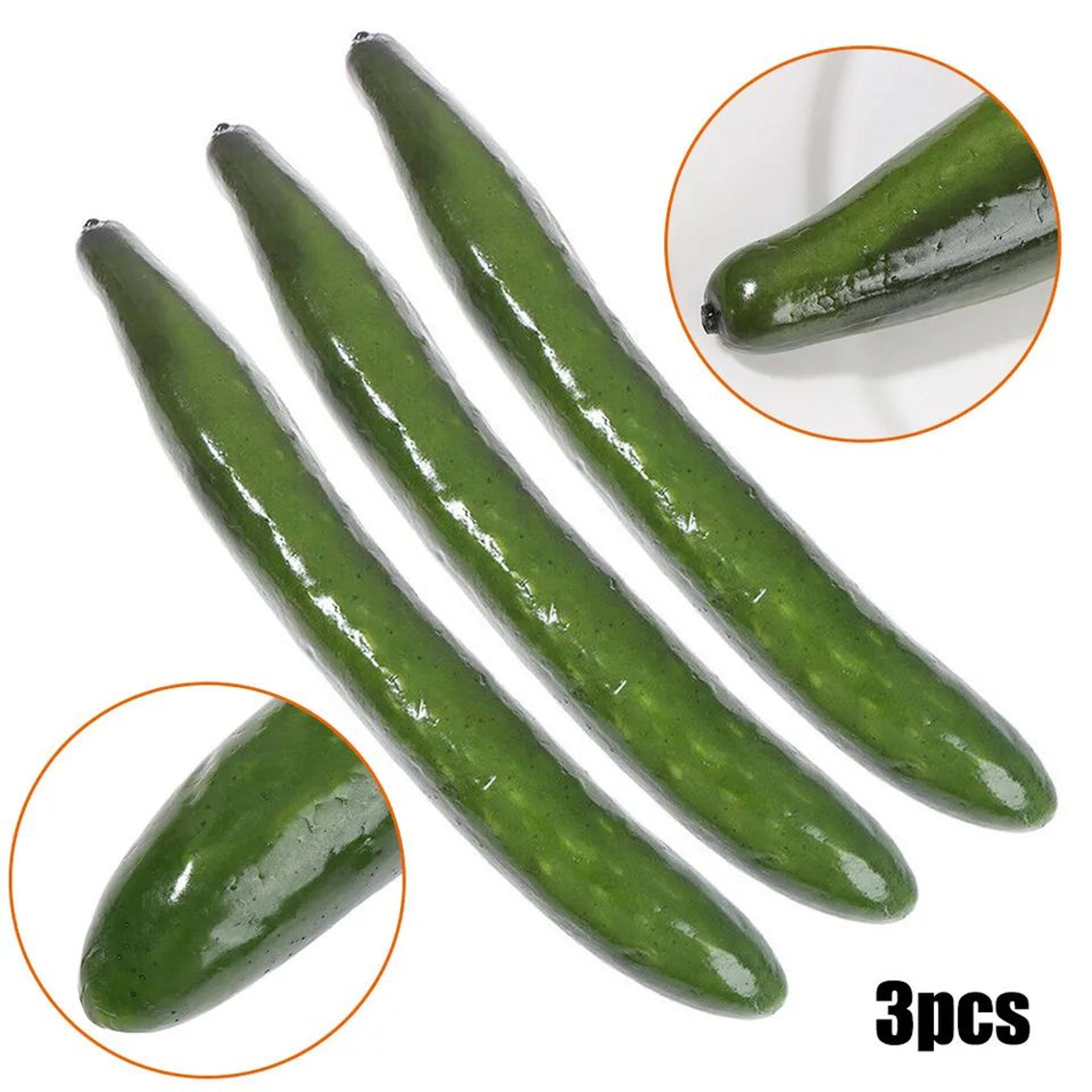RealTouch Lifelike Artificial Cucumber Set  3Pcs Foam Simulation Vegetable Kitchen Decor 5