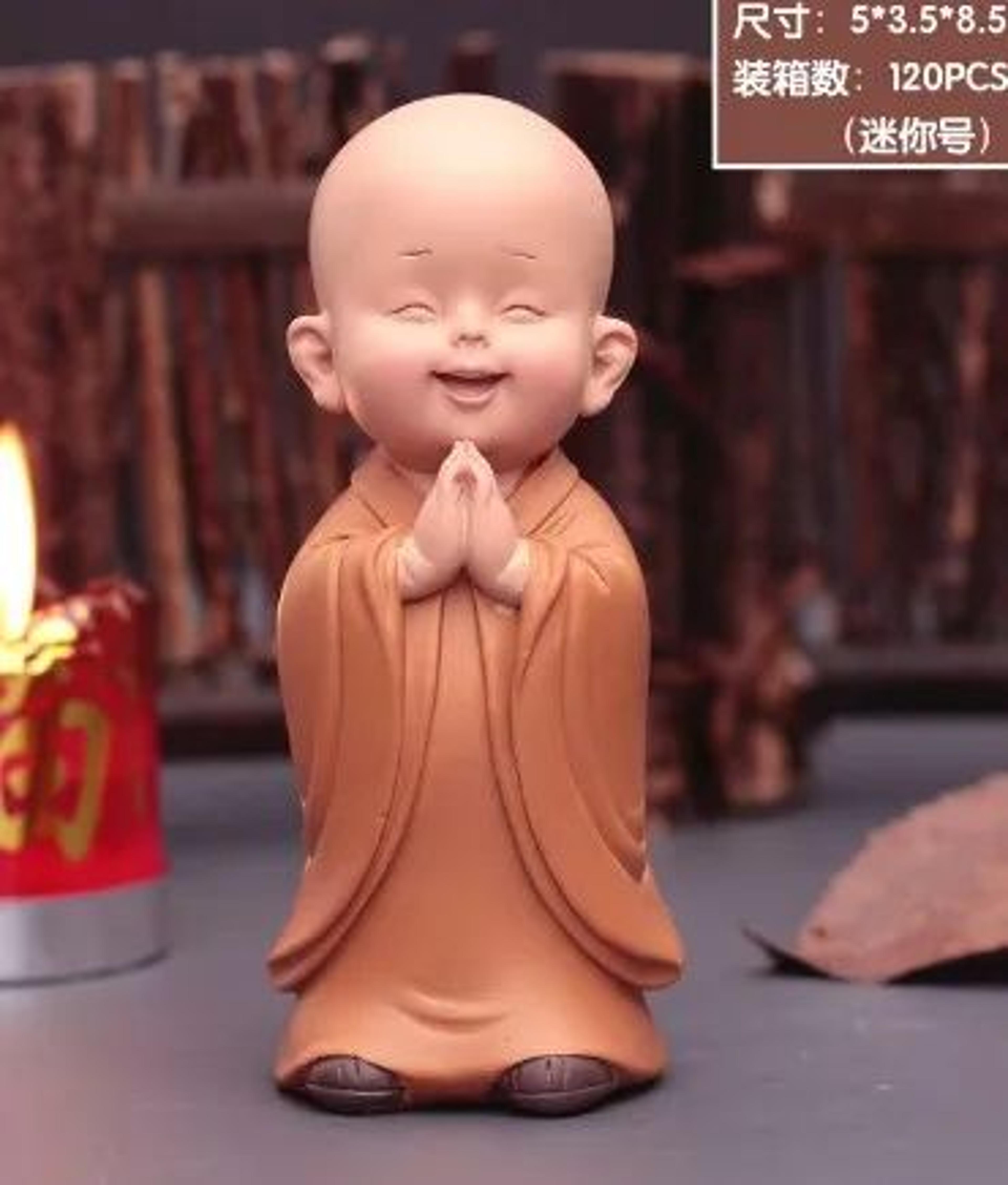 Cute Little Monk Resin Figurine  Handmade Buddha Monk Statue For Desk Decor Home Decor  Gift Idea 11