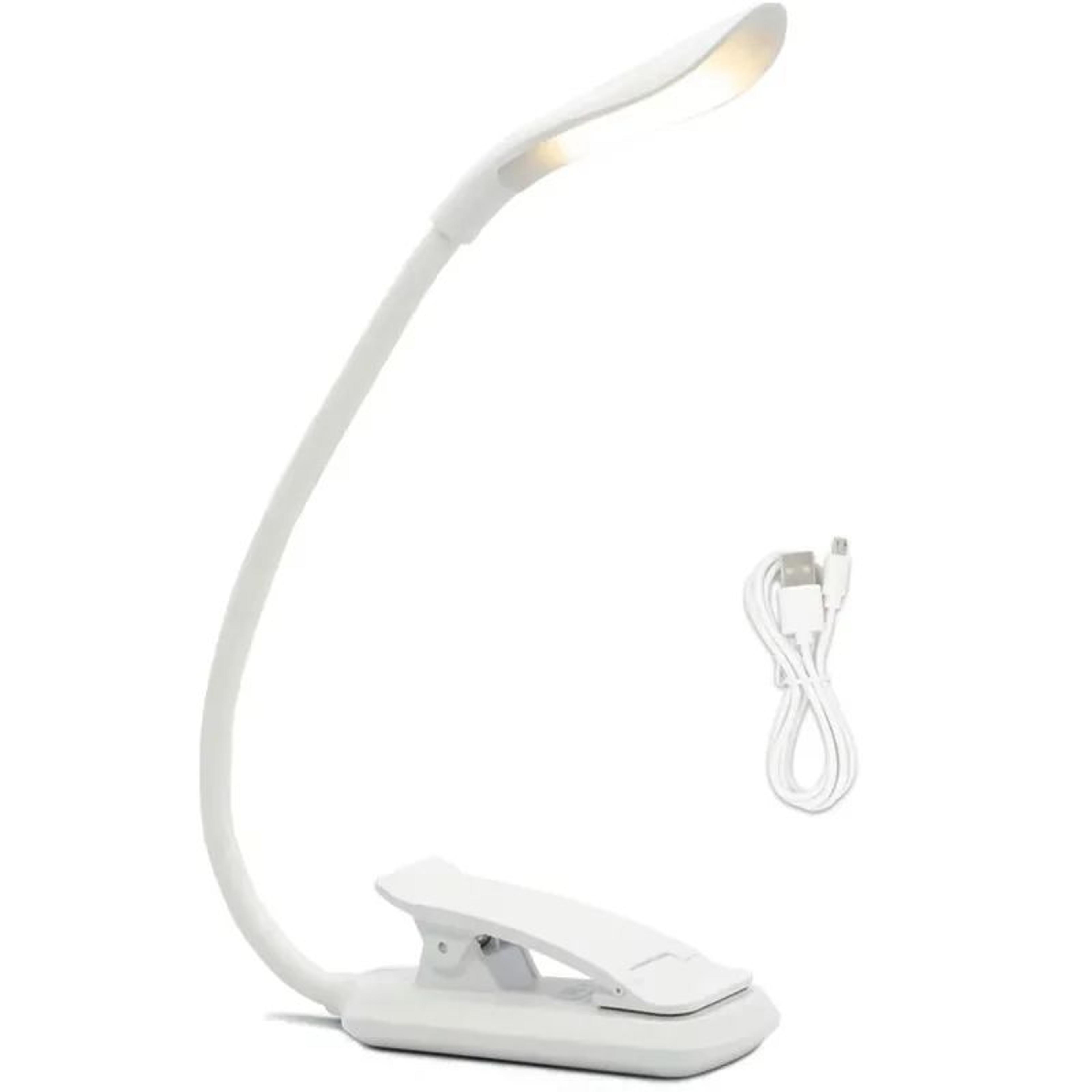 USB Rechargeable LED Book Light  Flexible ClipOn Reading Lamp With 3 Color Modes  Adjustable Bright 7