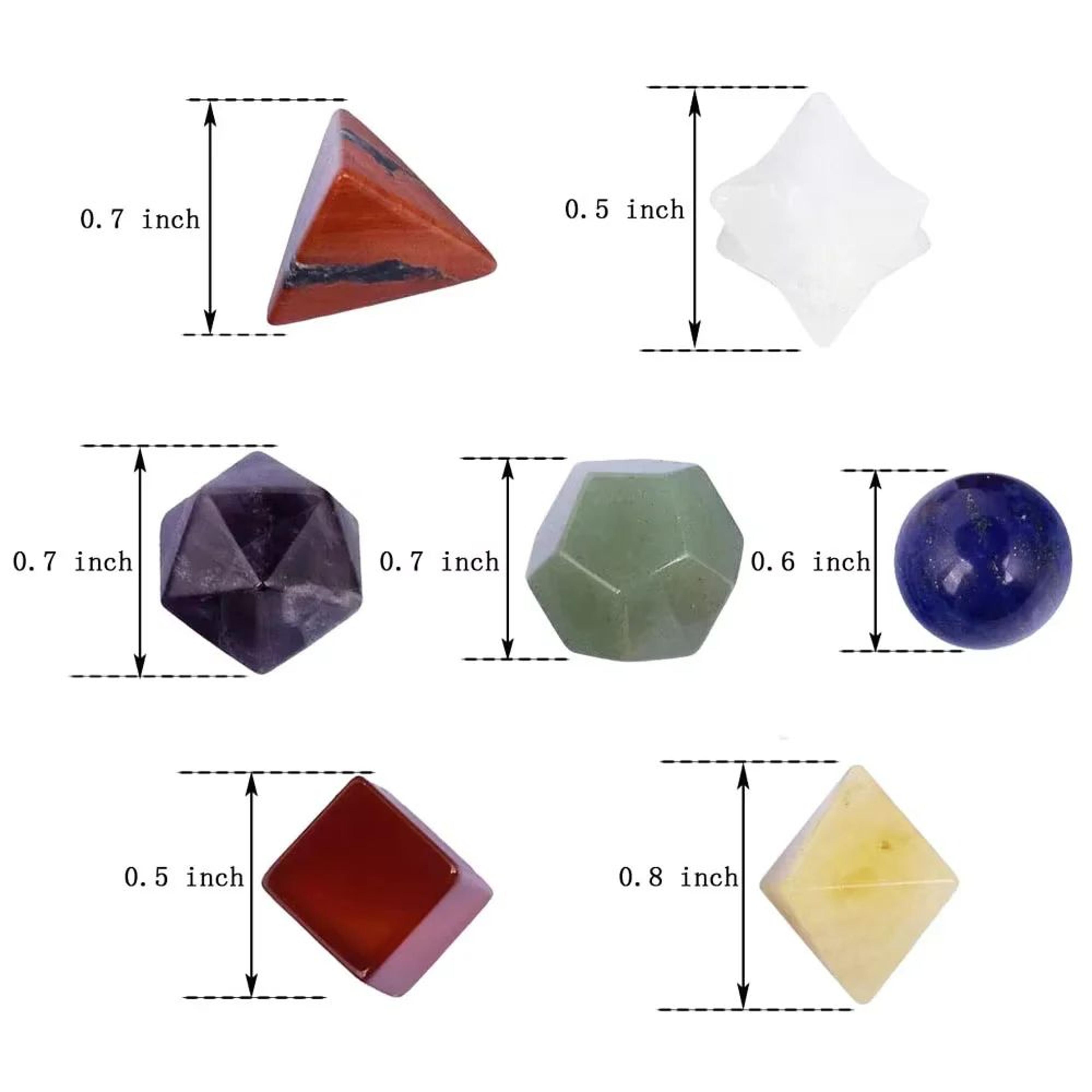 7Piece Platonic Solid Crystal Set  Natural Sacred Geometry Stones For Reiki Chakra Healing  Meditat 4