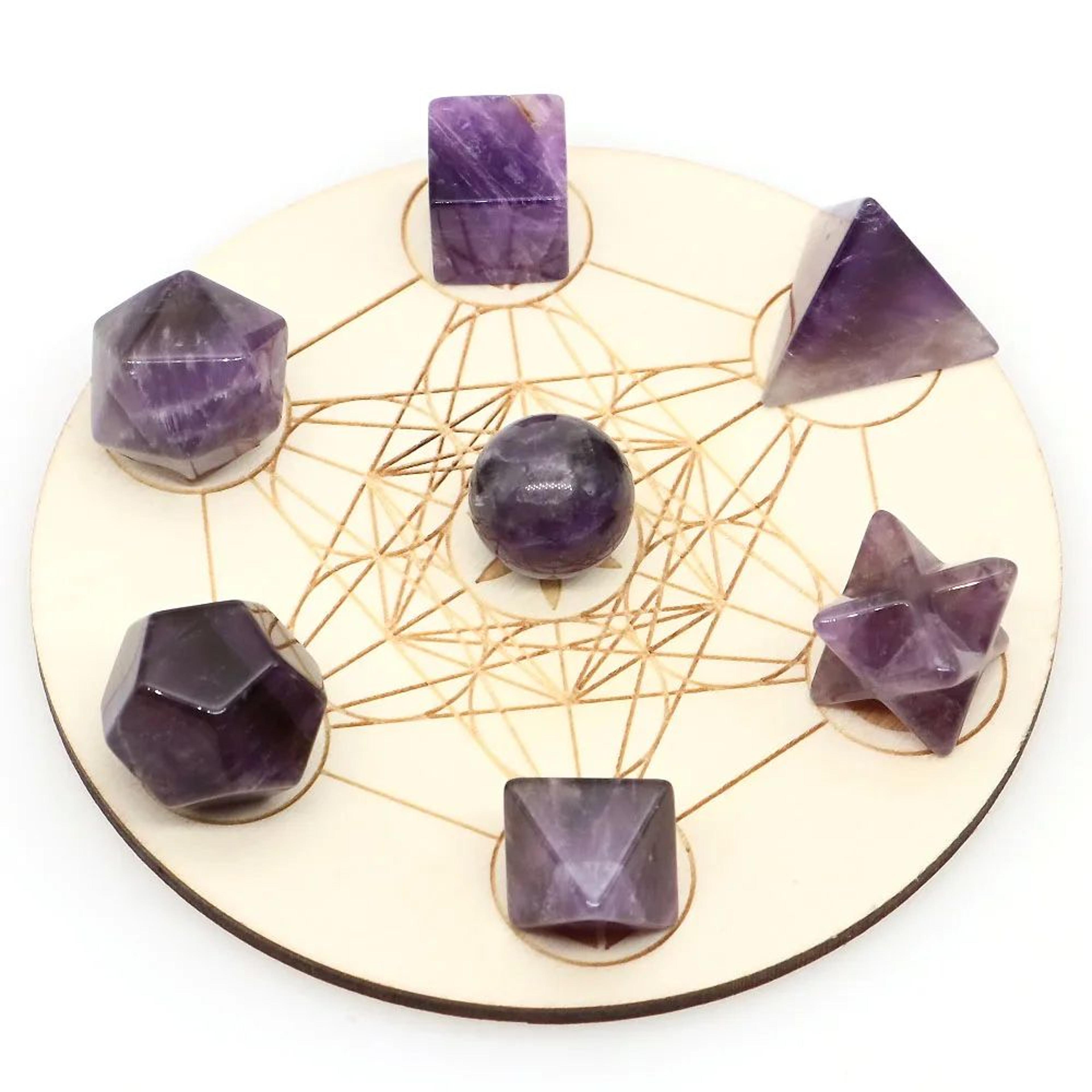 7Piece Platonic Solid Crystal Set  Natural Sacred Geometry Stones For Reiki Chakra Healing  Meditat 19