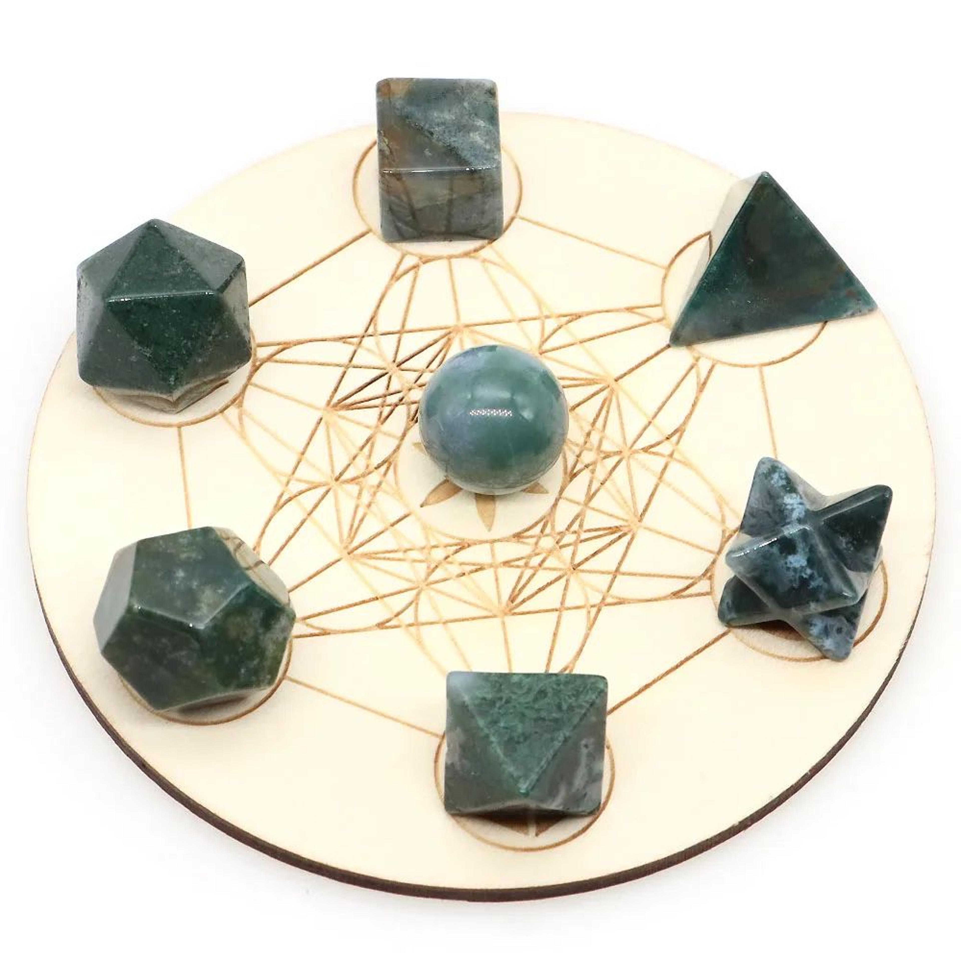 7Piece Platonic Solid Crystal Set  Natural Sacred Geometry Stones For Reiki Chakra Healing  Meditat 25