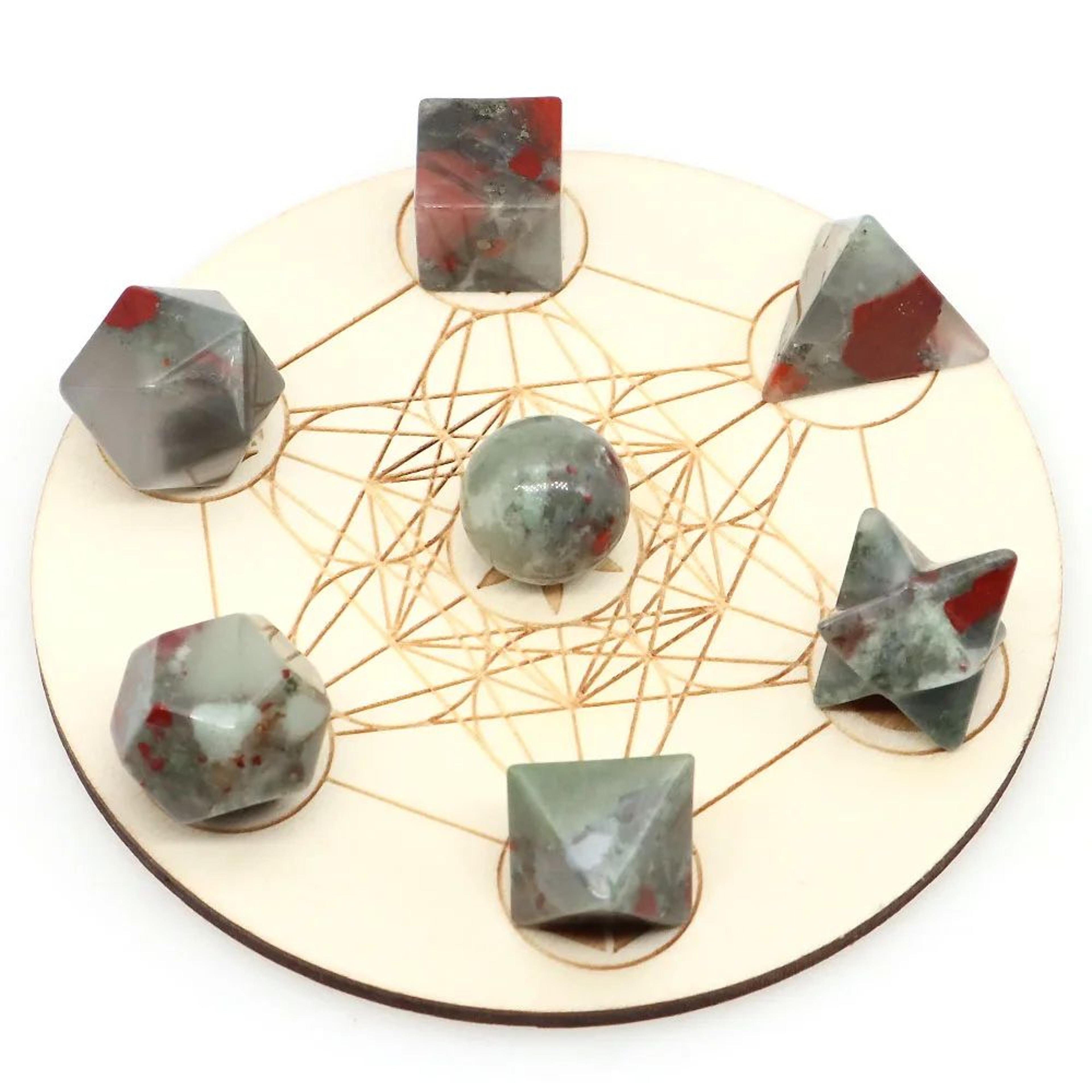 7Piece Platonic Solid Crystal Set  Natural Sacred Geometry Stones For Reiki Chakra Healing  Meditat 27